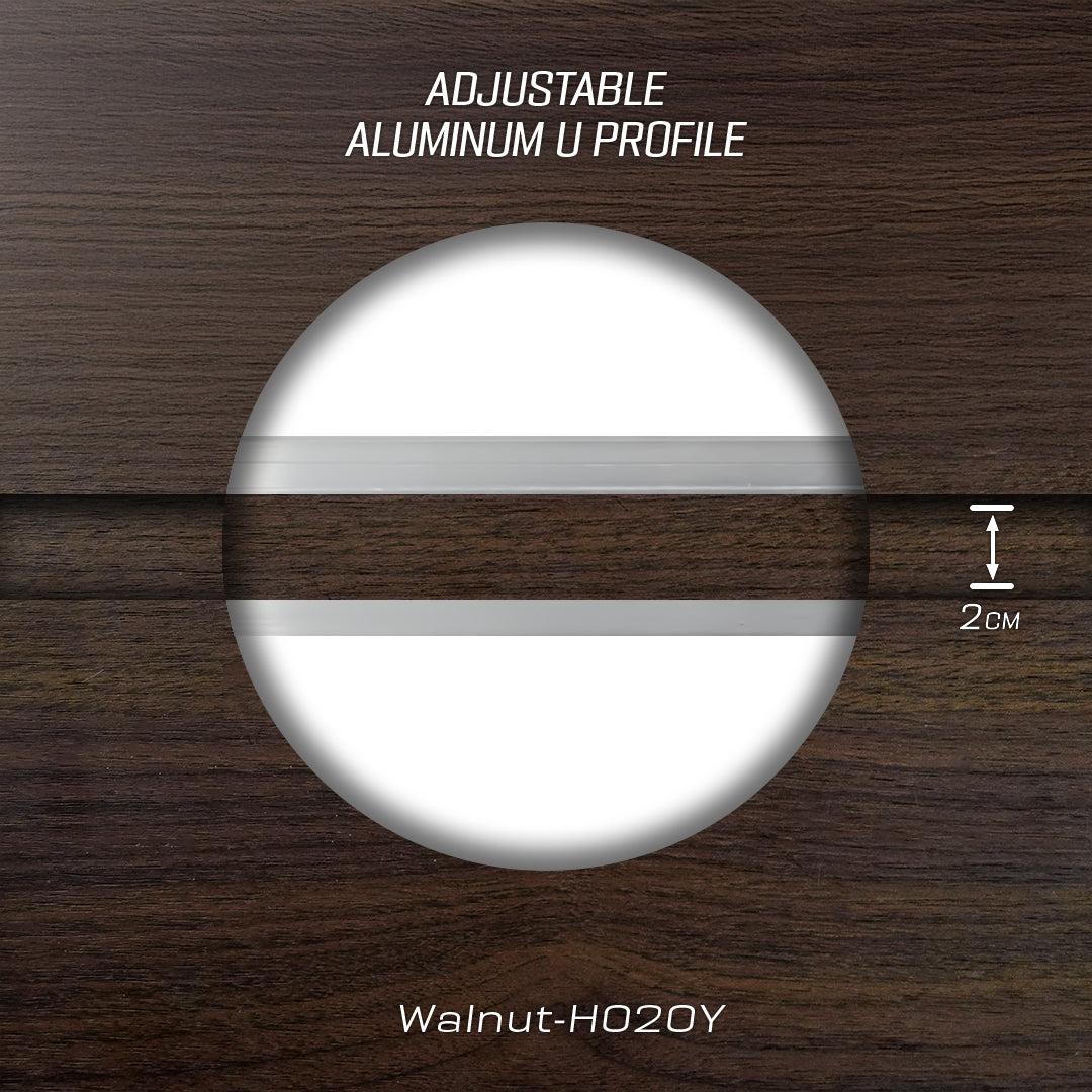 320H-ALUMINUM PROFILE- ADJUSTABLE U-PROFILE  COLOUR: Walnut-H020Y