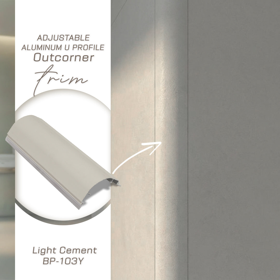 320H-ALUMINUM PROFILE- DESIGN SHAPE: Outcorner trim COLOUR: Light Cement BP-103Y
