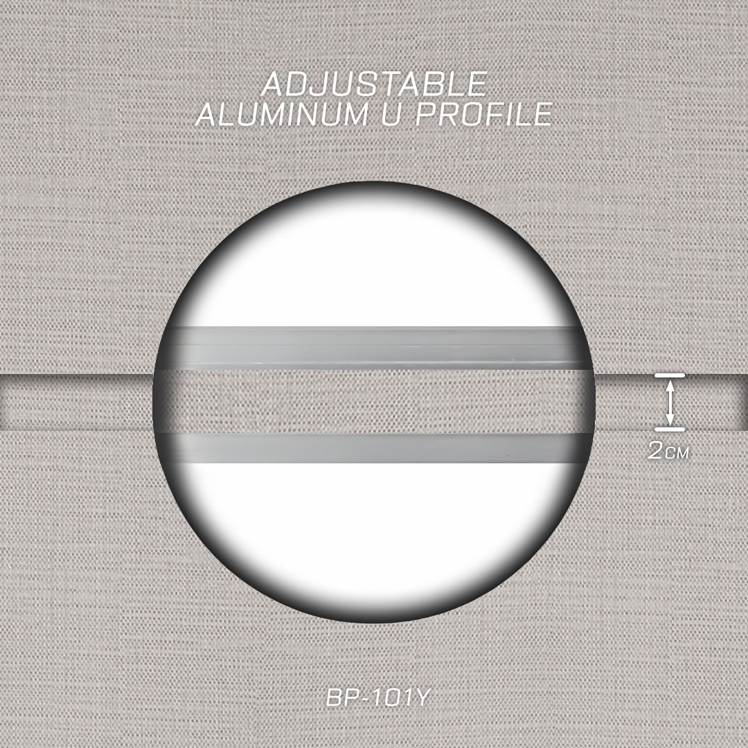 320H-ALUMINUM PROFILE- ADJUSTABLE U-PROFILE  COLOUR : Montaigne Fabric BP-101Y -  wall-panels-profiles - ebarza Furniture UAE | Shop Modern Furniture in Abu Dhabi & Dubai - مفروشات ايبازرا في الامارات | تسوق اثاث عصري وديكورات مميزة في دبي وابوظبي