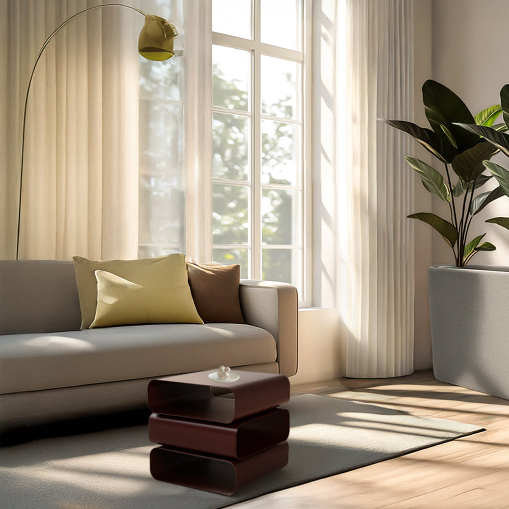 3 Layer Claret Side Table/Bedside Table BB-015 -  Side Tables - ebarza Furniture UAE | Shop Modern Furniture in Abu Dhabi & Dubai - مفروشات ايبازرا في الامارات | تسوق اثاث عصري وديكورات مميزة في دبي وابوظبي