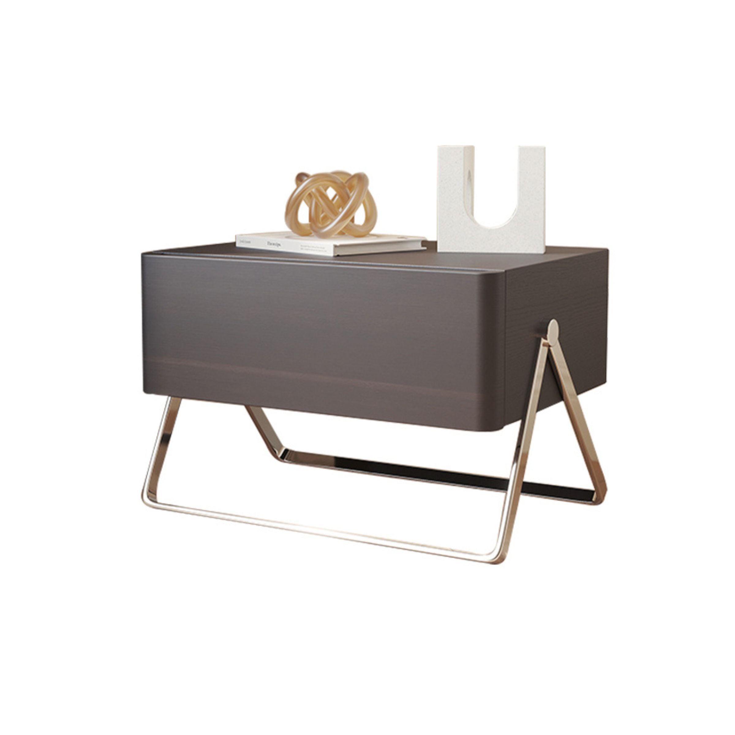 Basket Dark Walnut Bed Side Table MLL-T71 -  Side Tables | طاولة جانبية للسرير بلون الجوز الداكن باسكت - ebarza Furniture UAE | Shop Modern Furniture in Abu Dhabi & Dubai - مفروشات ايبازرا في الامارات | تسوق اثاث عصري وديكورات مميزة في دبي وابوظبي