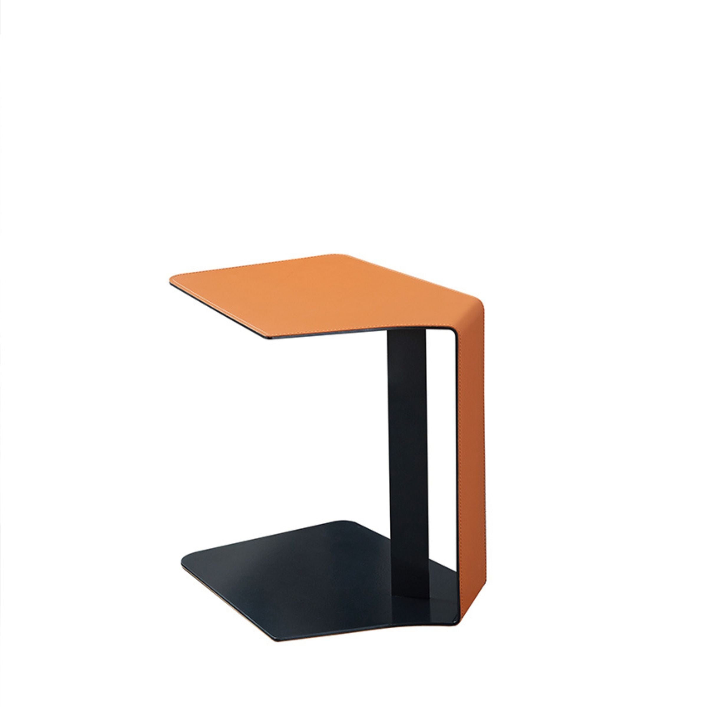 Mycroft Saddle Leather Side Table MLL-D50 -  Side Tables | طاولة جانبية جلد سرج مايكروفت - ebarza Furniture UAE | Shop Modern Furniture in Abu Dhabi & Dubai - مفروشات ايبازرا في الامارات | تسوق اثاث عصري وديكورات مميزة في دبي وابوظبي