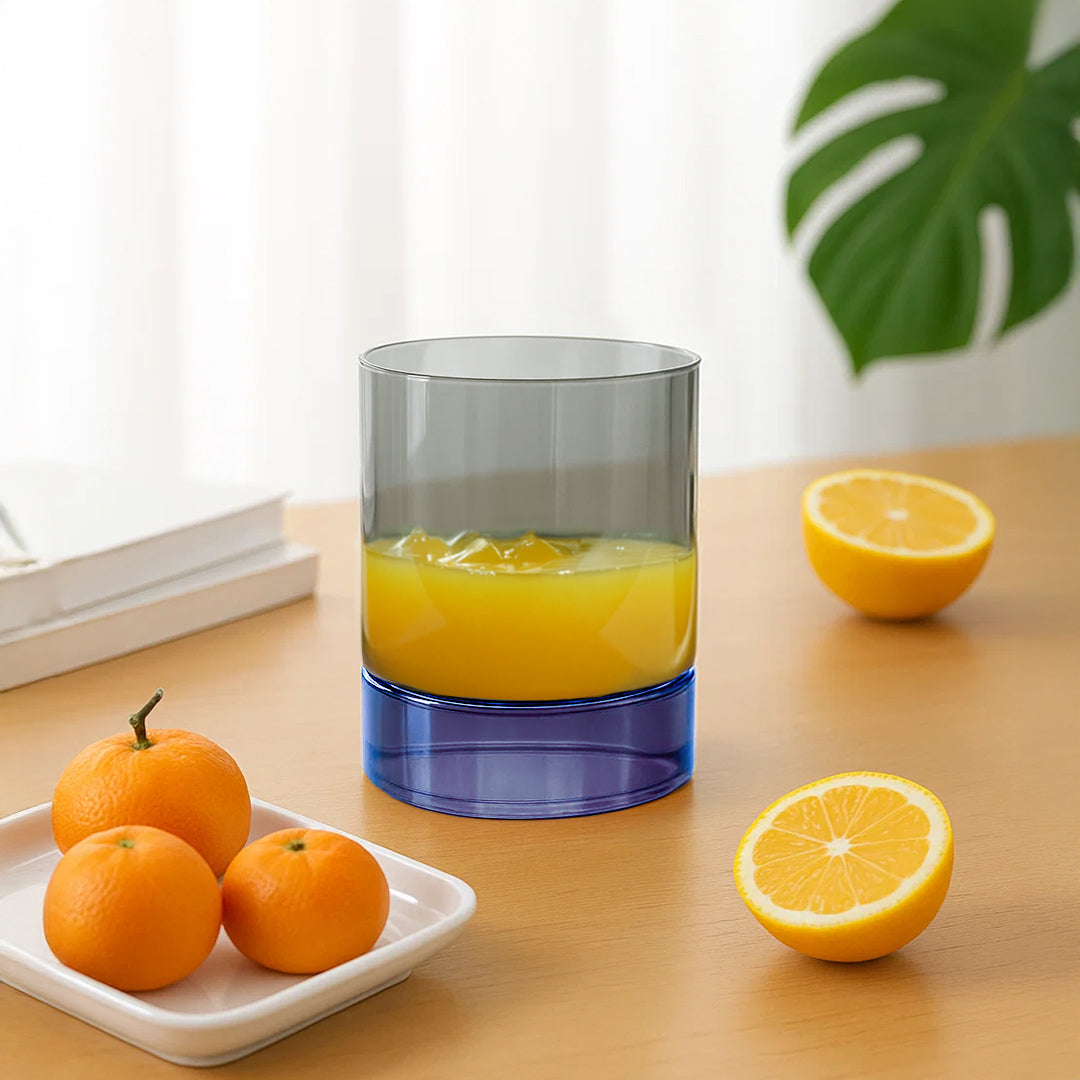 Blue Base + Grey Top Tumbler - C24058FA2 -  Drinkware - ebarza Furniture UAE | Shop Modern Furniture in Abu Dhabi & Dubai - مفروشات ايبازرا في الامارات | تسوق اثاث عصري وديكورات مميزة في دبي وابوظبي