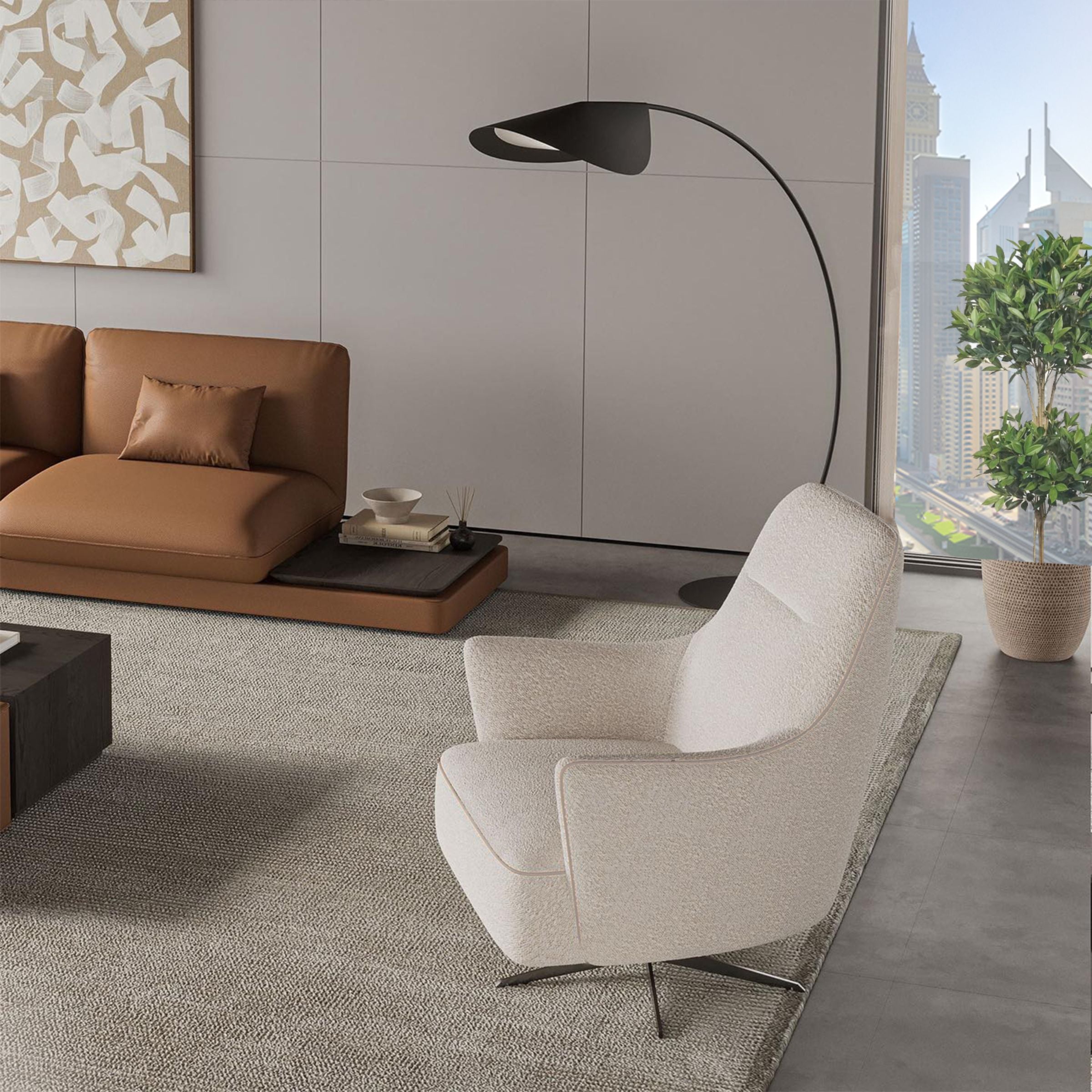 Loretta Single Module with Coffee Table YOLRTA-SMNAX -  Sofas | وحدة لوريتا مفردة مع طاولة قهوة - ebarza Furniture UAE | Shop Modern Furniture in Abu Dhabi & Dubai - مفروشات ايبازرا في الامارات | تسوق اثاث عصري وديكورات مميزة في دبي وابوظبي