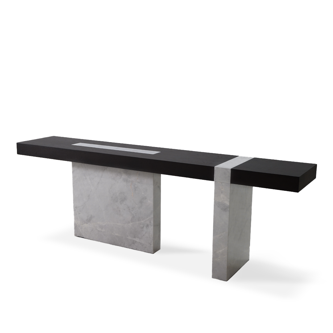 New Smoky Base Grey Marble Console JK-W011