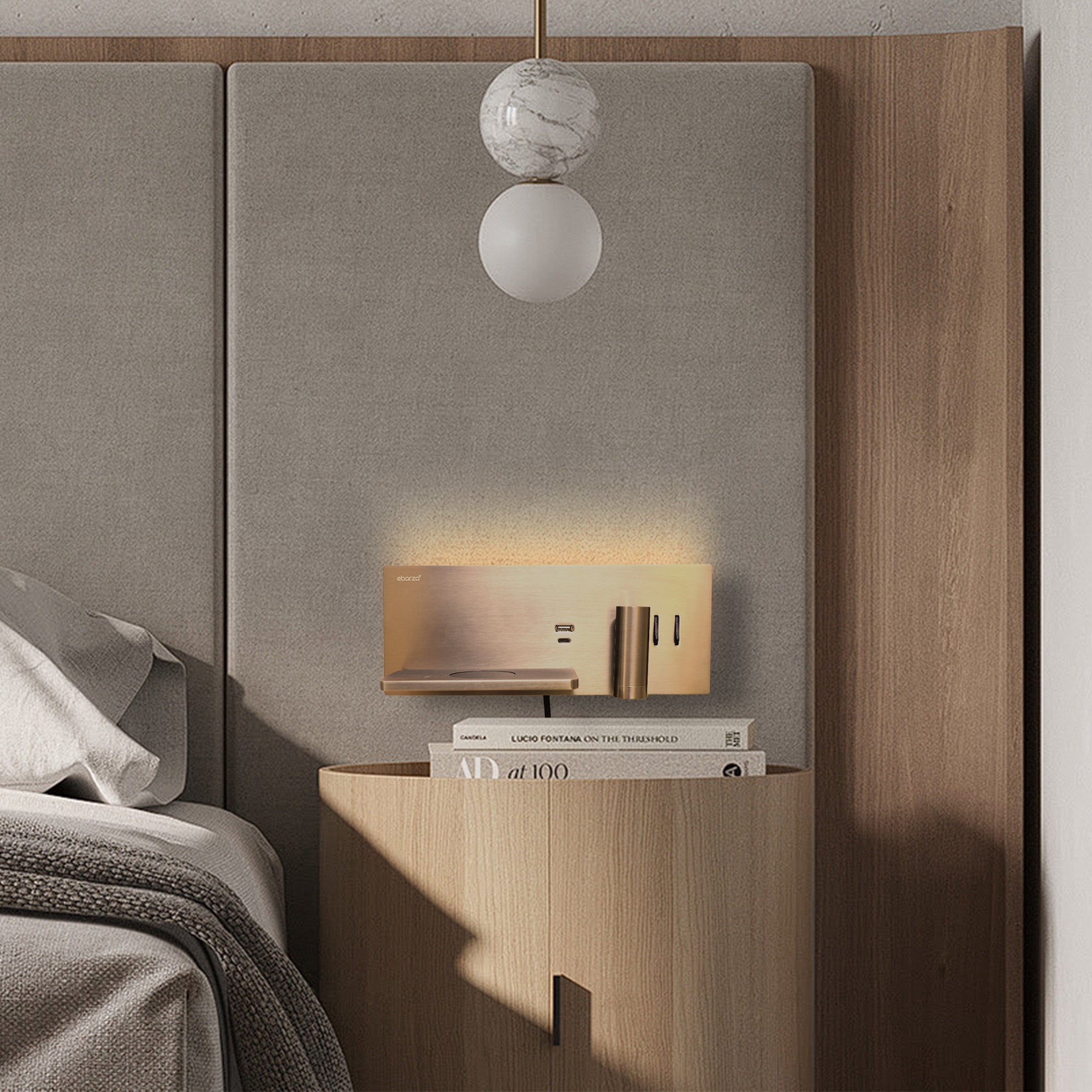 Kross Hotel Style Headboard/ Wall Reading Lamp Kross-WL(UA)-23BR -  Wall Lamps | مصباح قراءة على شكل فندق كروس على شكل فندق على شكل لوح رأسي/ جدار للقراءة - ebarza Furniture UAE | Shop Modern Furniture in Abu Dhabi & Dubai - مفروشات ايبازرا في الامارات | تسوق اثاث عصري وديكورات مميزة في دبي وابوظبي