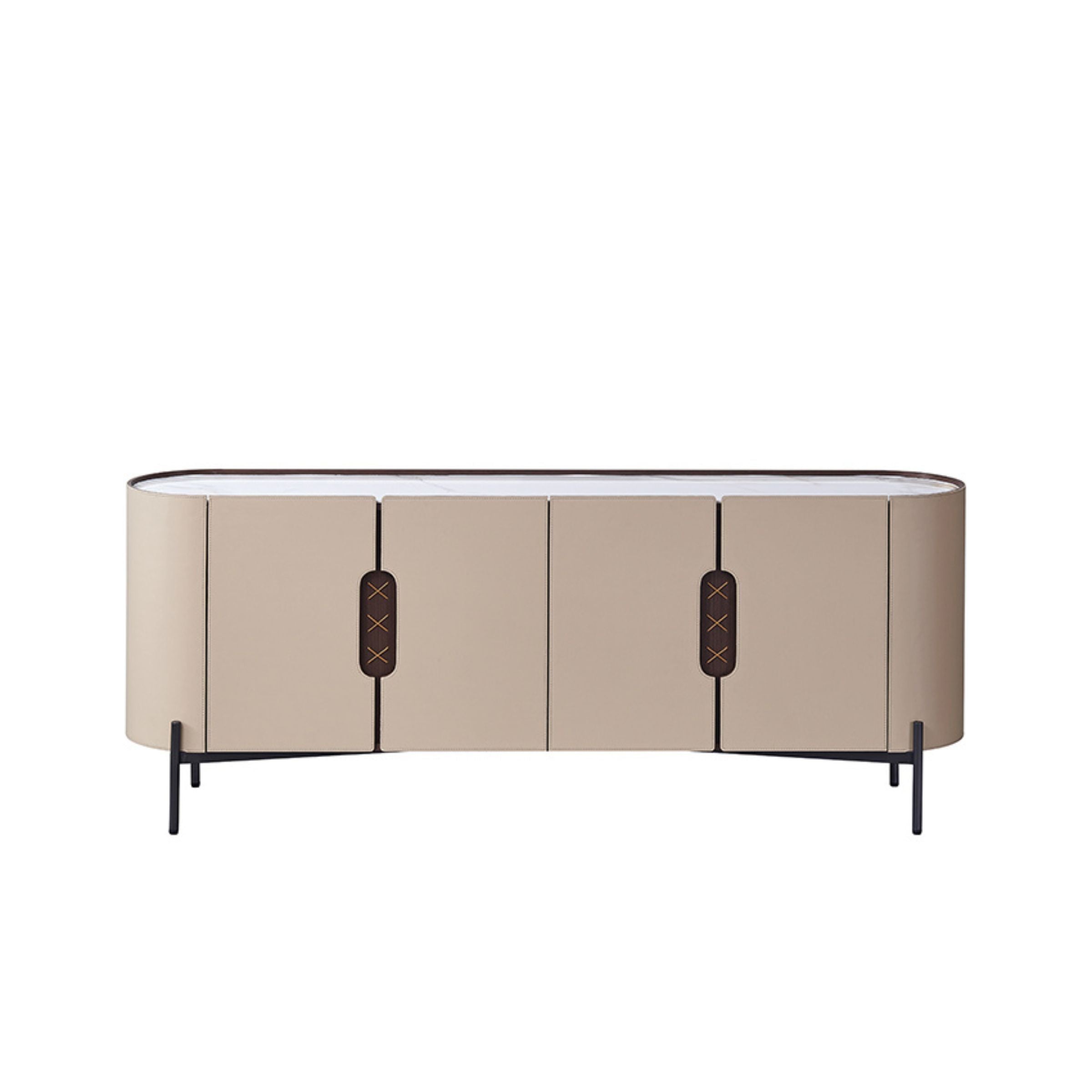 Pre Order 15 Days Delivery - Stitch Saddle Leather Sideboard / Cabinet MLL-T32 -  Cabinets | الطلب المسبق التسليم خلال 45 يومًا - خزانة جانبية / خزانة جلدية سرج غرزة - ebarza Furniture UAE | Shop Modern Furniture in Abu Dhabi & Dubai - مفروشات ايبازرا في الامارات | تسوق اثاث عصري وديكورات مميزة في دبي وابوظبي