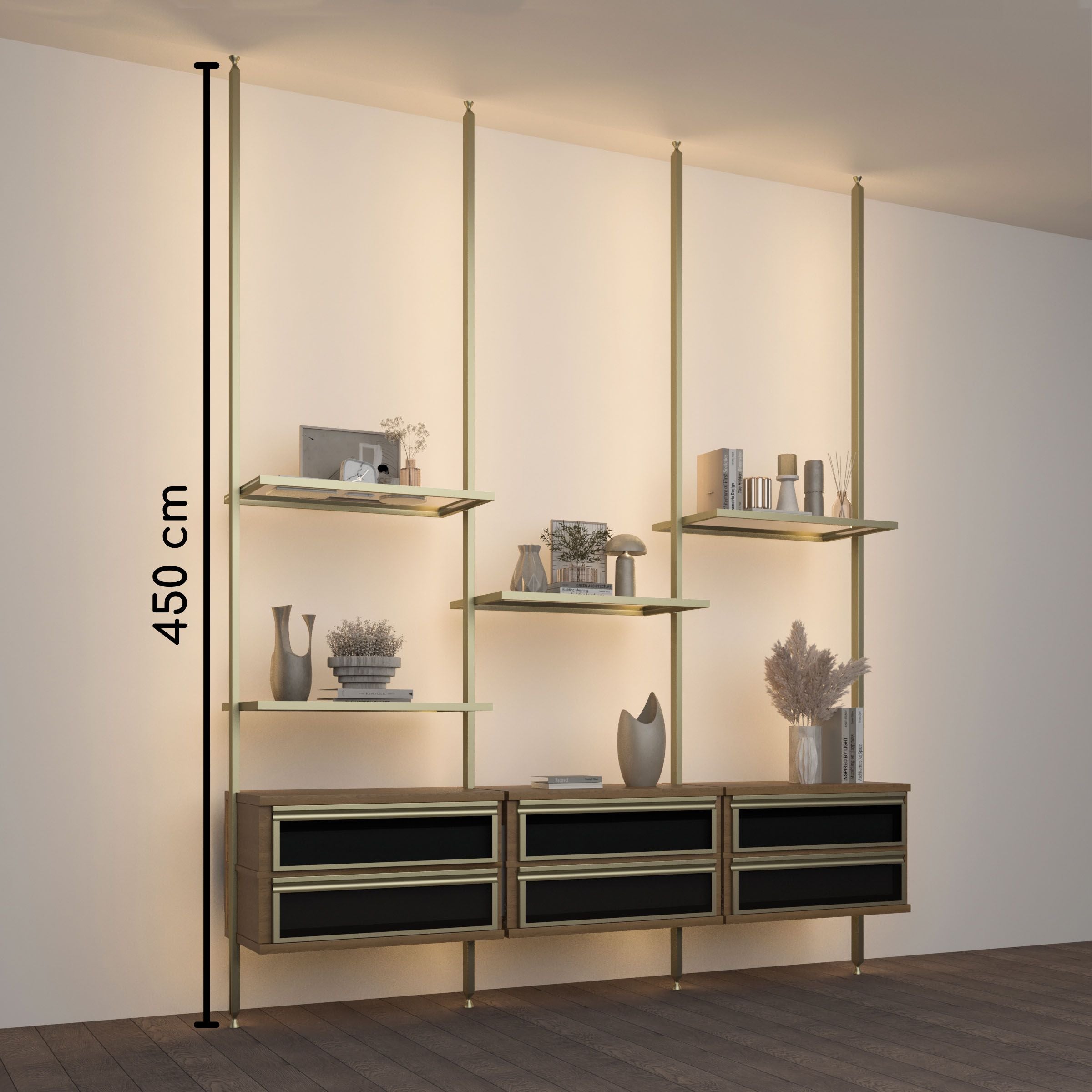 Antik Closet/partition  Main Profile With LED 450cm  Antik Color W-AL-10-1-0739 -  Cabinets | خزانة/فاصل رئيسي أنتيك مزود بإضاءة LED 450 سم لون أنتيك - ebarza Furniture UAE | Shop Modern Furniture in Abu Dhabi & Dubai - مفروشات ايبازرا في الامارات | تسوق اثاث عصري وديكورات مميزة في دبي وابوظبي