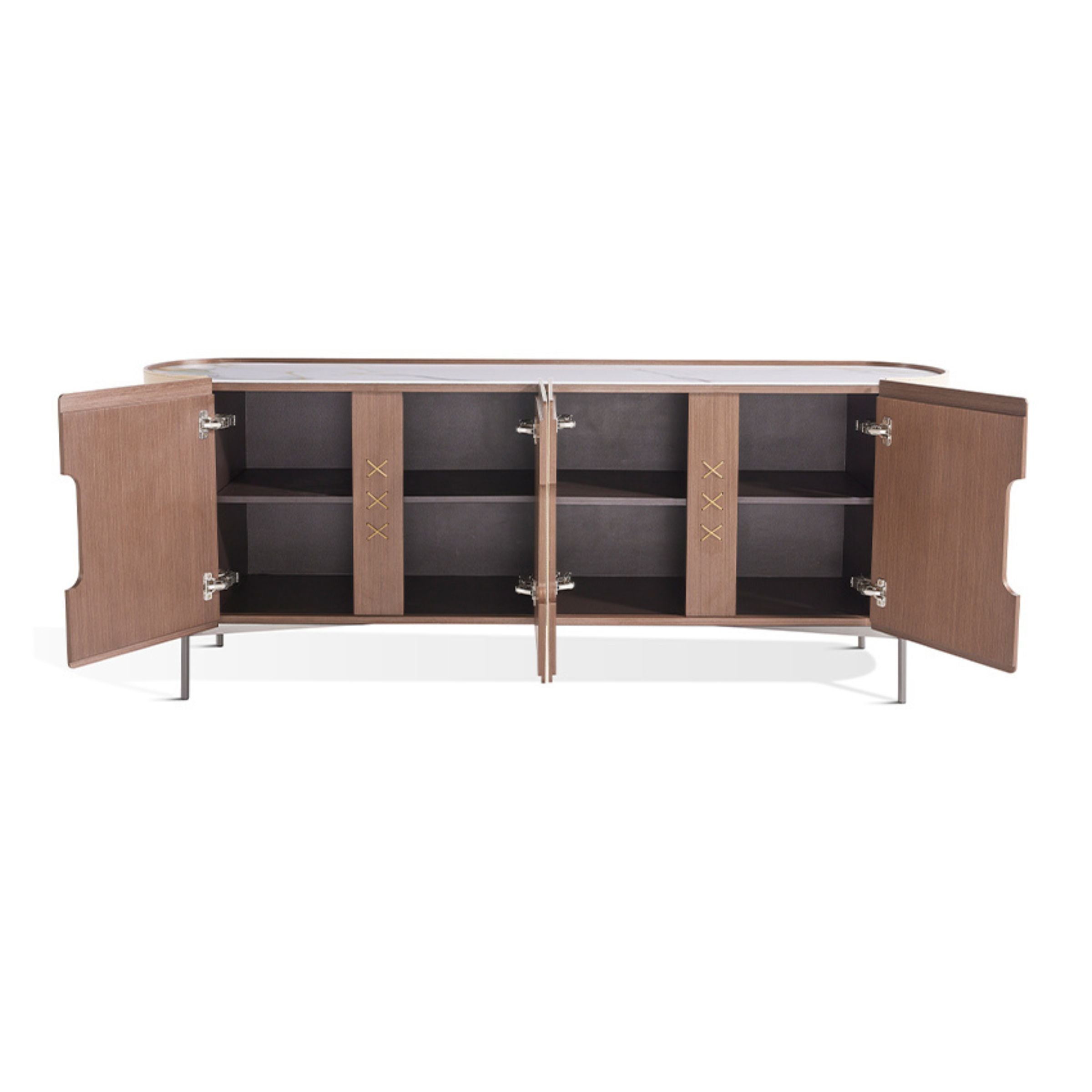 Pre Order 15 Days Delivery - Stitch Saddle Leather Sideboard / Cabinet MLL-T32 -  Cabinets | الطلب المسبق التسليم خلال 45 يومًا - خزانة جانبية / خزانة جلدية سرج غرزة - ebarza Furniture UAE | Shop Modern Furniture in Abu Dhabi & Dubai - مفروشات ايبازرا في الامارات | تسوق اثاث عصري وديكورات مميزة في دبي وابوظبي