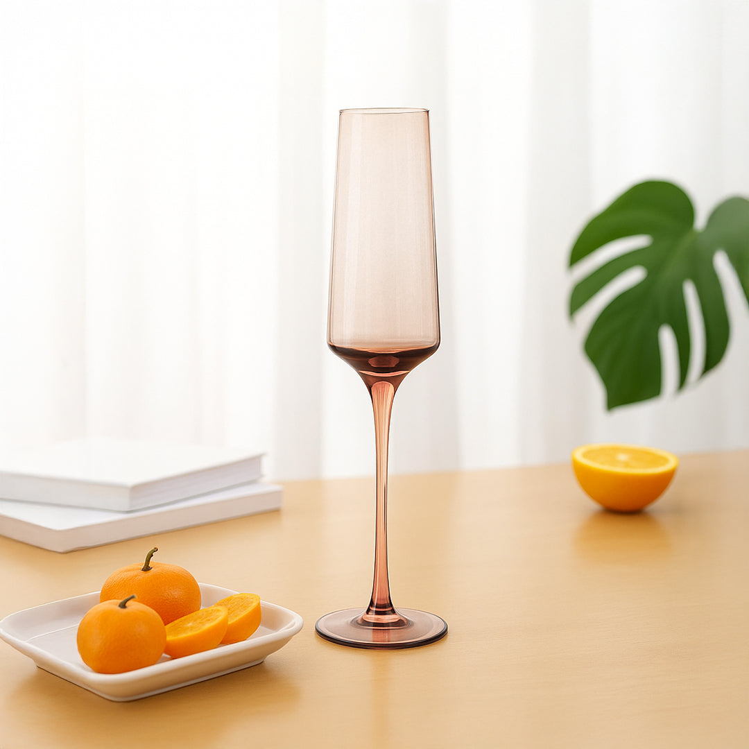 Solid Brown Flute - 23317A -  Drinkware - ebarza Furniture UAE | Shop Modern Furniture in Abu Dhabi & Dubai - مفروشات ايبازرا في الامارات | تسوق اثاث عصري وديكورات مميزة في دبي وابوظبي