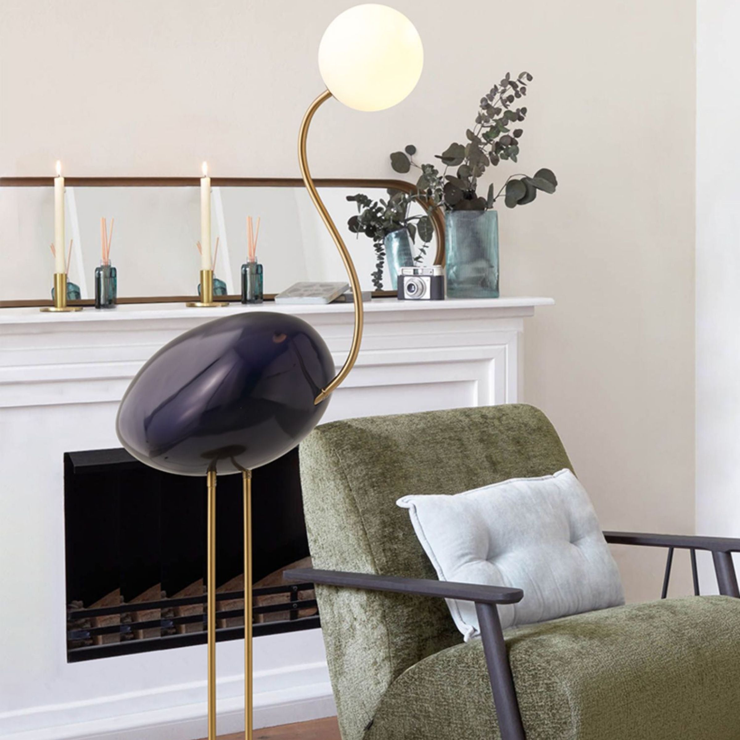 Flamingo Floor Lamp black CY-LTD-1011-B -  Floor Lamps | مصباح أرضي فلامنغو أسود - ebarza Furniture UAE | Shop Modern Furniture in Abu Dhabi & Dubai - مفروشات ايبازرا في الامارات | تسوق اثاث عصري وديكورات مميزة في دبي وابوظبي