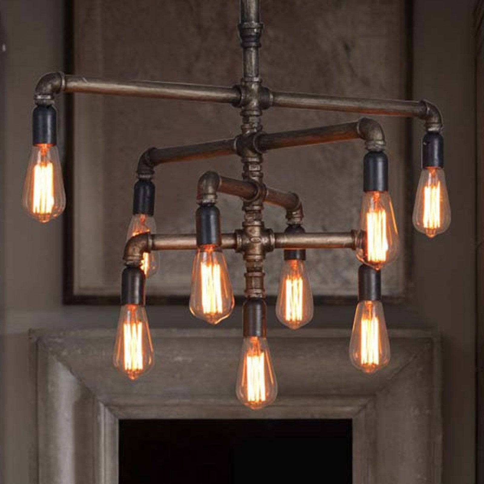 9 Heads Vintage Industrial Pipes Pendant  Lamp  Cy-Dd-188 -  Pendant Lamps - ebarza Furniture UAE | Shop Modern Furniture in Abu Dhabi & Dubai - مفروشات ايبازرا في الامارات | تسوق اثاث عصري وديكورات مميزة في دبي وابوظبي