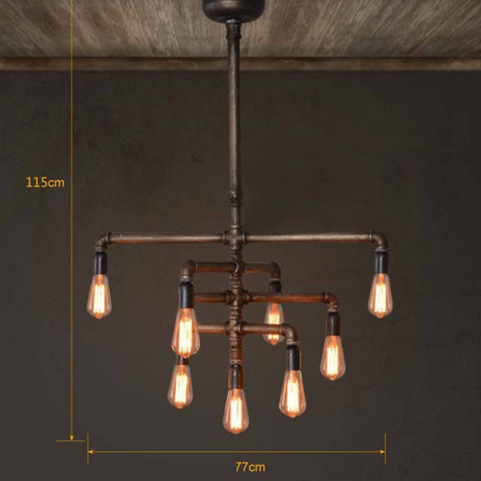 9 Heads Vintage Industrial Pipes Pendant  Lamp  Cy-Dd-188 -  Pendant Lamps - ebarza Furniture UAE | Shop Modern Furniture in Abu Dhabi & Dubai - مفروشات ايبازرا في الامارات | تسوق اثاث عصري وديكورات مميزة في دبي وابوظبي