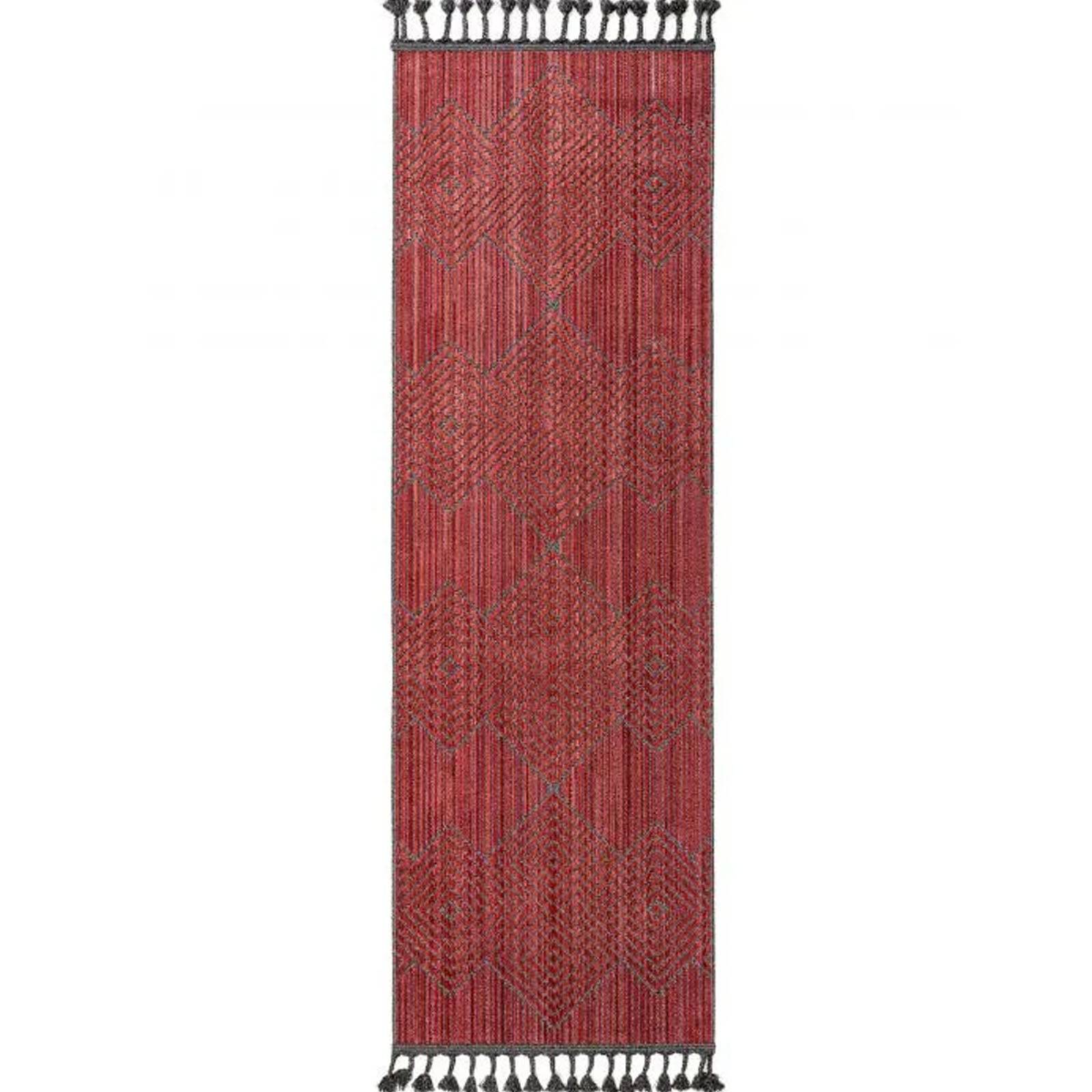 90X300 Cm Handmade Wool Rug Artik-Ark-134-Red-Long -  Rugs - ebarza Furniture UAE | Shop Modern Furniture in Abu Dhabi & Dubai - مفروشات ايبازرا في الامارات | تسوق اثاث عصري وديكورات مميزة في دبي وابوظبي