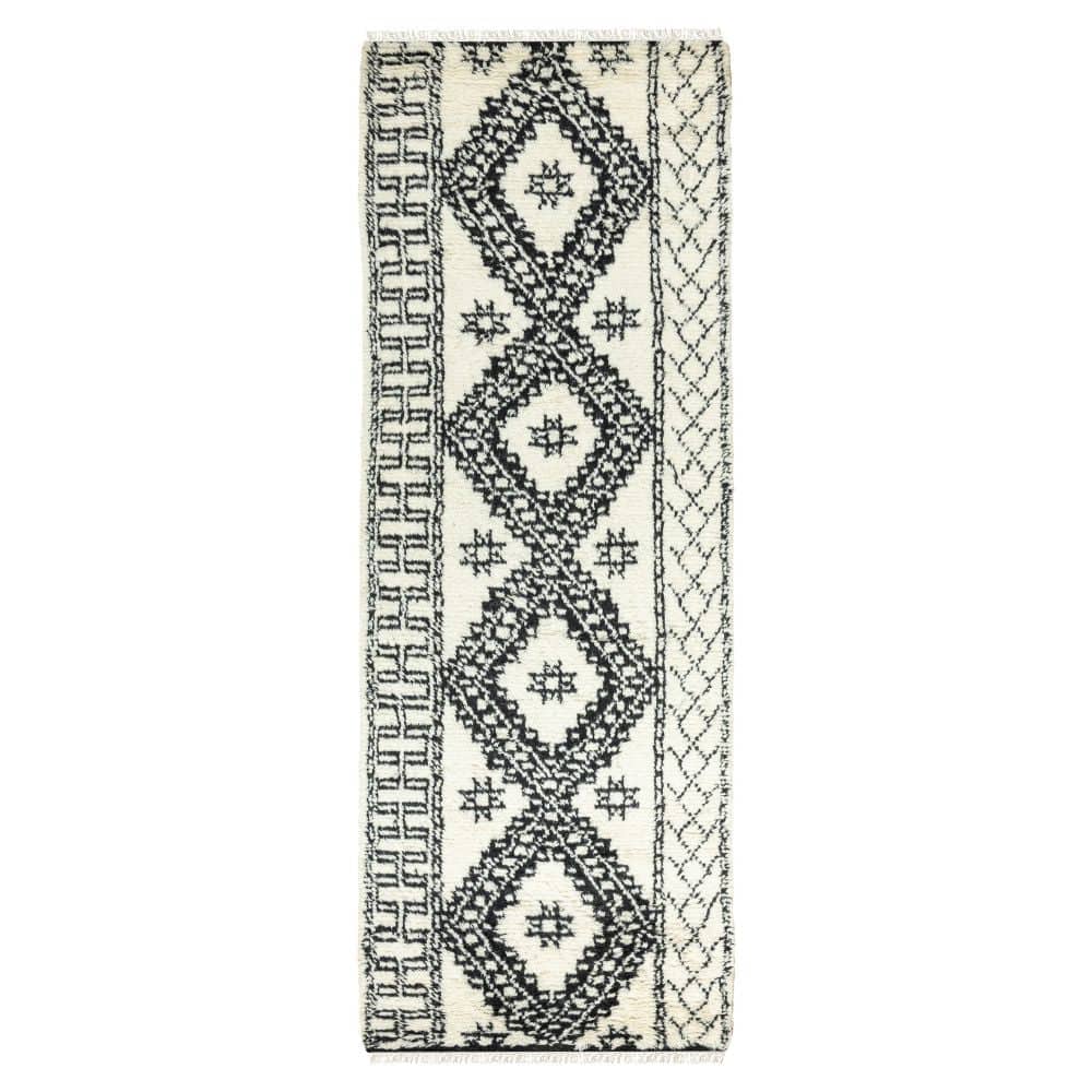 90X300 Cm Moroccan Style Handmade Rug Jh-2709-Long -  Rugs - ebarza Furniture UAE | Shop Modern Furniture in Abu Dhabi & Dubai - مفروشات ايبازرا في الامارات | تسوق اثاث عصري وديكورات مميزة في دبي وابوظبي