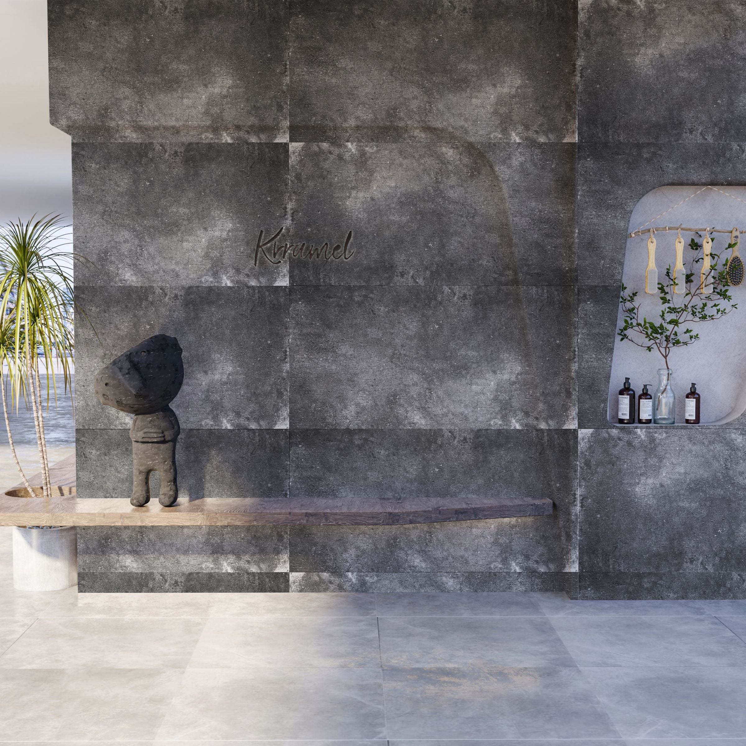 Flex Stone Cladding Ando Cement Dark Grey FXS-AN-GREY 60*120cm -  Wall Panels | تكسية حجر فليكس وأسمنت رمادي غامق - ebarza Furniture UAE | Shop Modern Furniture in Abu Dhabi & Dubai - مفروشات ايبازرا في الامارات | تسوق اثاث عصري وديكورات مميزة في دبي وابوظبي