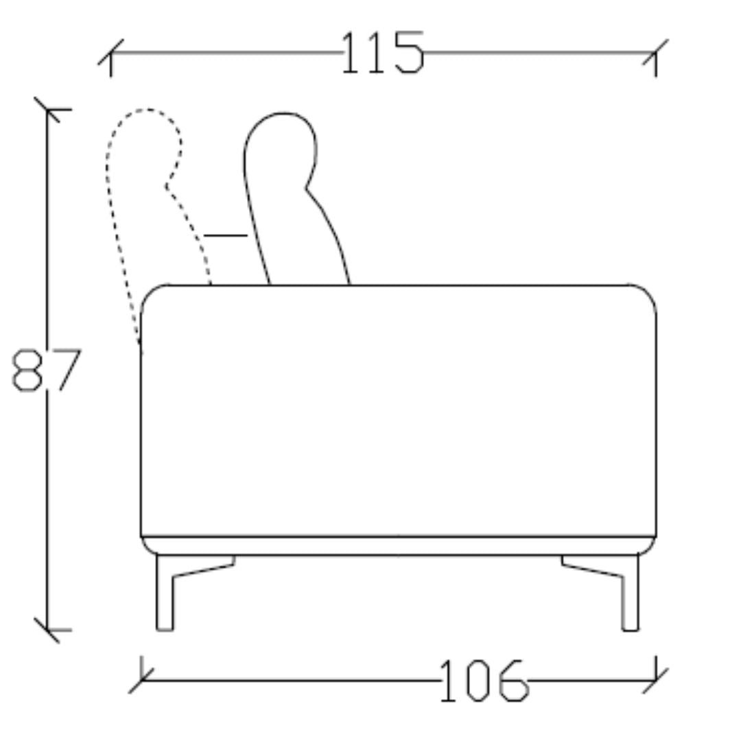 Nexus 2 Seater Right Arm Modular Sofa - AMF-S180 -  Sofas - ebarza Furniture UAE | Shop Modern Furniture in Abu Dhabi & Dubai - مفروشات ايبازرا في الامارات | تسوق اثاث عصري وديكورات مميزة في دبي وابوظبي