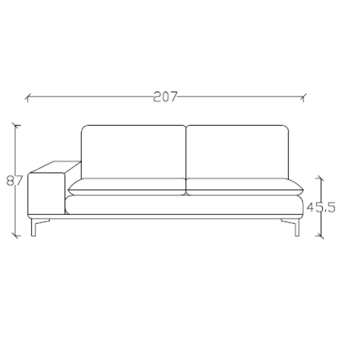 Nexus 2 Seater Right Arm Modular Sofa - AMF-S180 -  Sofas - ebarza Furniture UAE | Shop Modern Furniture in Abu Dhabi & Dubai - مفروشات ايبازرا في الامارات | تسوق اثاث عصري وديكورات مميزة في دبي وابوظبي