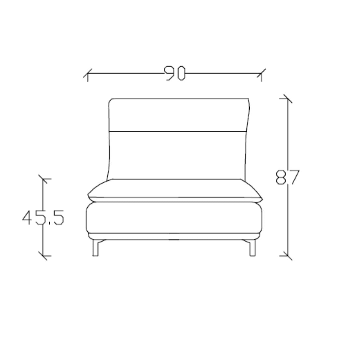 Nexus Single Seater Without Arm Modular Sofa - AMF-S180 -  Sofas - ebarza Furniture UAE | Shop Modern Furniture in Abu Dhabi & Dubai - مفروشات ايبازرا في الامارات | تسوق اثاث عصري وديكورات مميزة في دبي وابوظبي