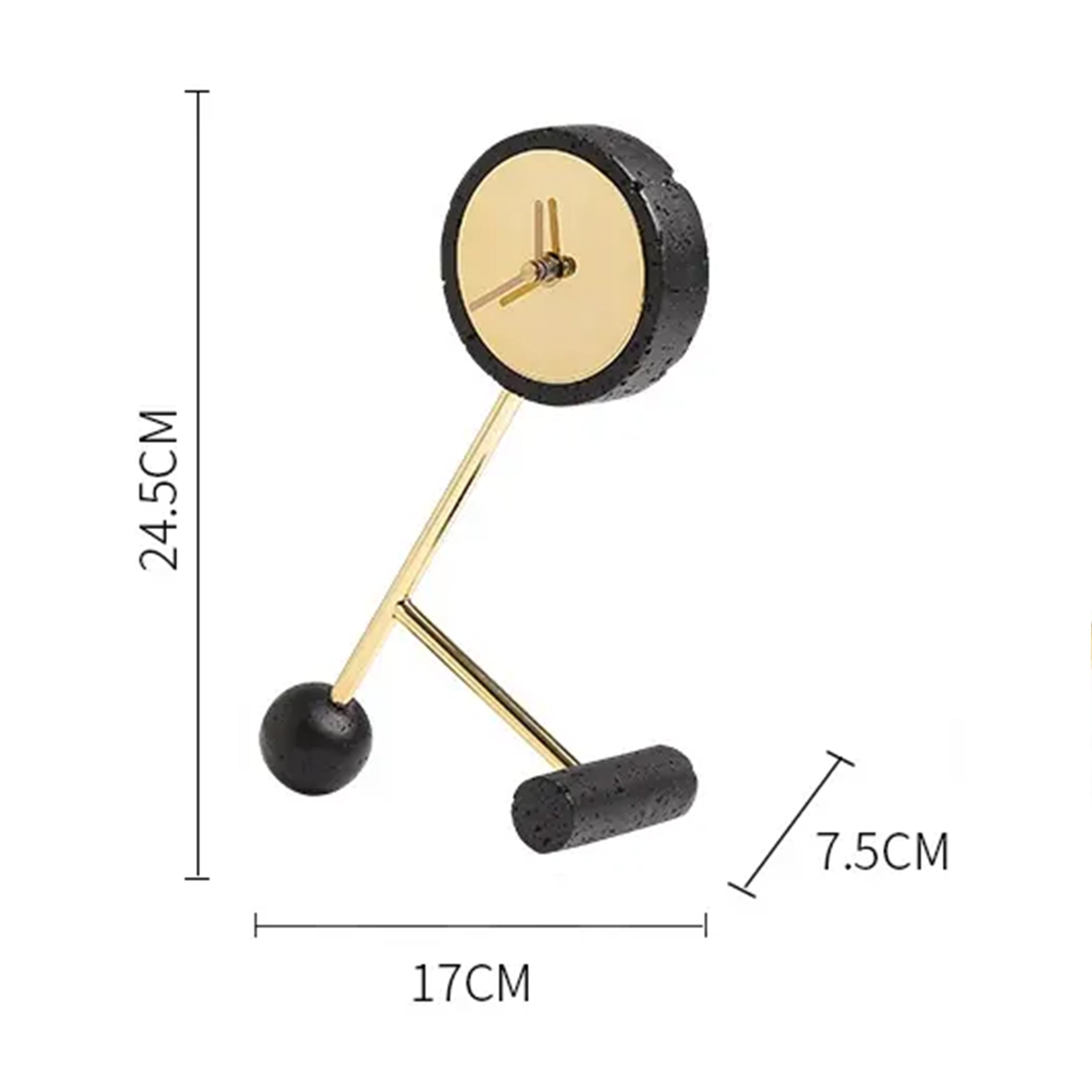 Black Resin Clock With Gold Face FB-W22015B -  Clocks | ساعة من الراتينج الأسود مع وجه ذهبي - ebarza Furniture UAE | Shop Modern Furniture in Abu Dhabi & Dubai - مفروشات ايبازرا في الامارات | تسوق اثاث عصري وديكورات مميزة في دبي وابوظبي