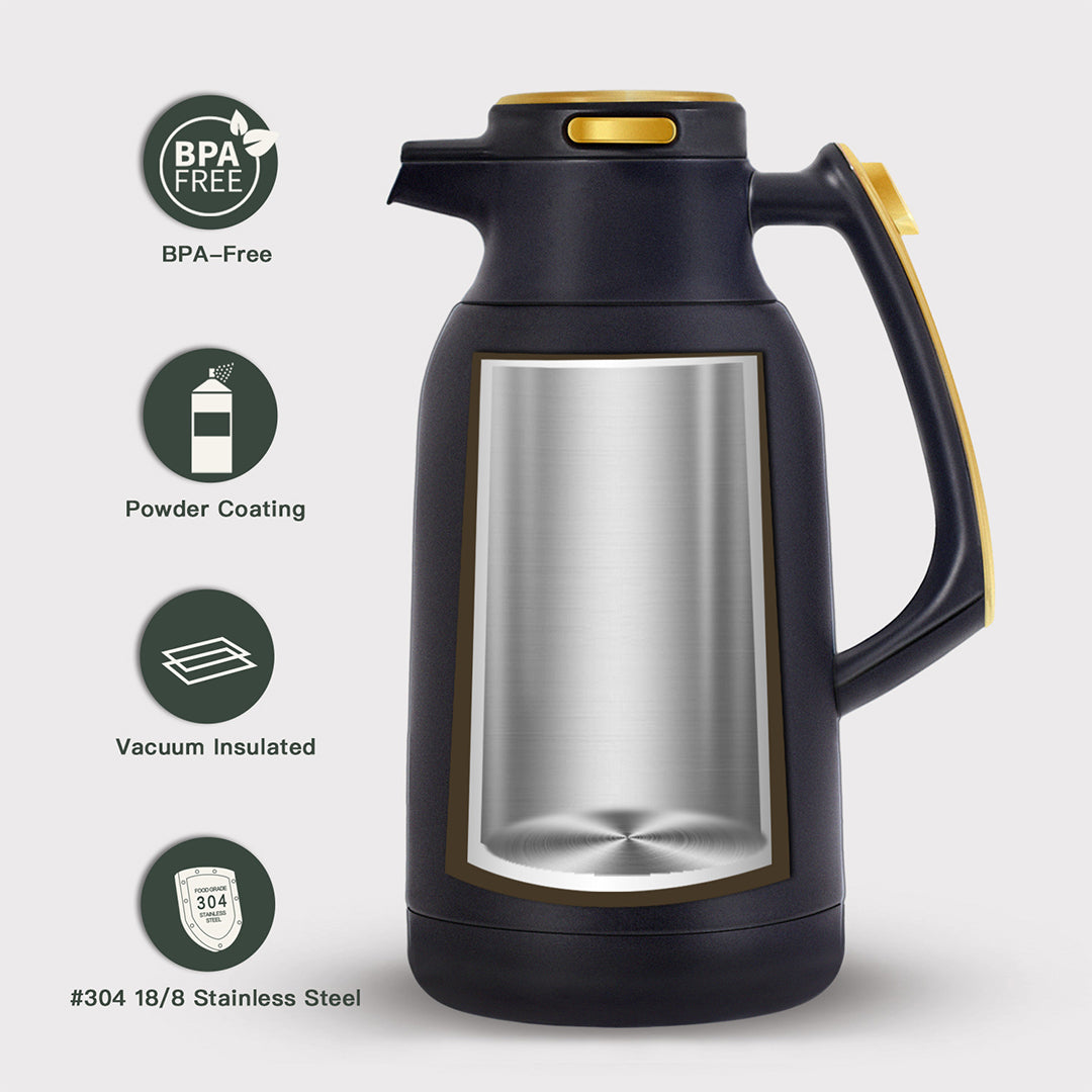 Pre-order 15 Days Delivery Alpo Thermal Coffee Carafe 2L ALP002PC68BKG - Black -  Drinkware - ebarza Furniture UAE | Shop Modern Furniture in Abu Dhabi & Dubai - مفروشات ايبازرا في الامارات | تسوق اثاث عصري وديكورات مميزة في دبي وابوظبي