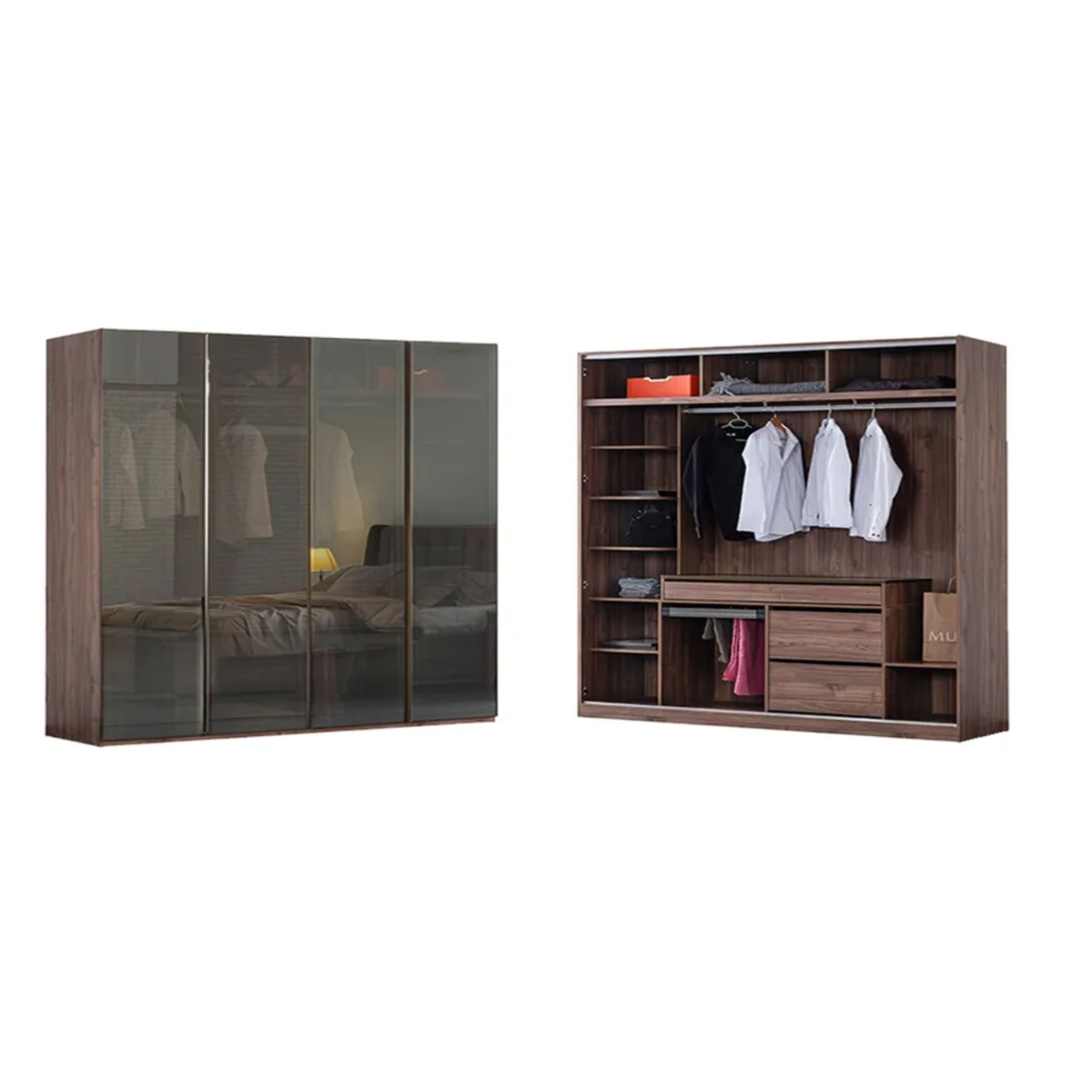 Pre-order 60 Days Delivery - Antik 200 cm 4 Door Wardrobe AKYL-ATK200 -  Cabinets | اطلب مسبقًا التسليم خلال 60 يومًا - خزانة ملابس أنتيك 200 سم - ebarza Furniture UAE | Shop Modern Furniture in Abu Dhabi & Dubai - مفروشات ايبازرا في الامارات | تسوق اثاث عصري وديكورات مميزة في دبي وابوظبي