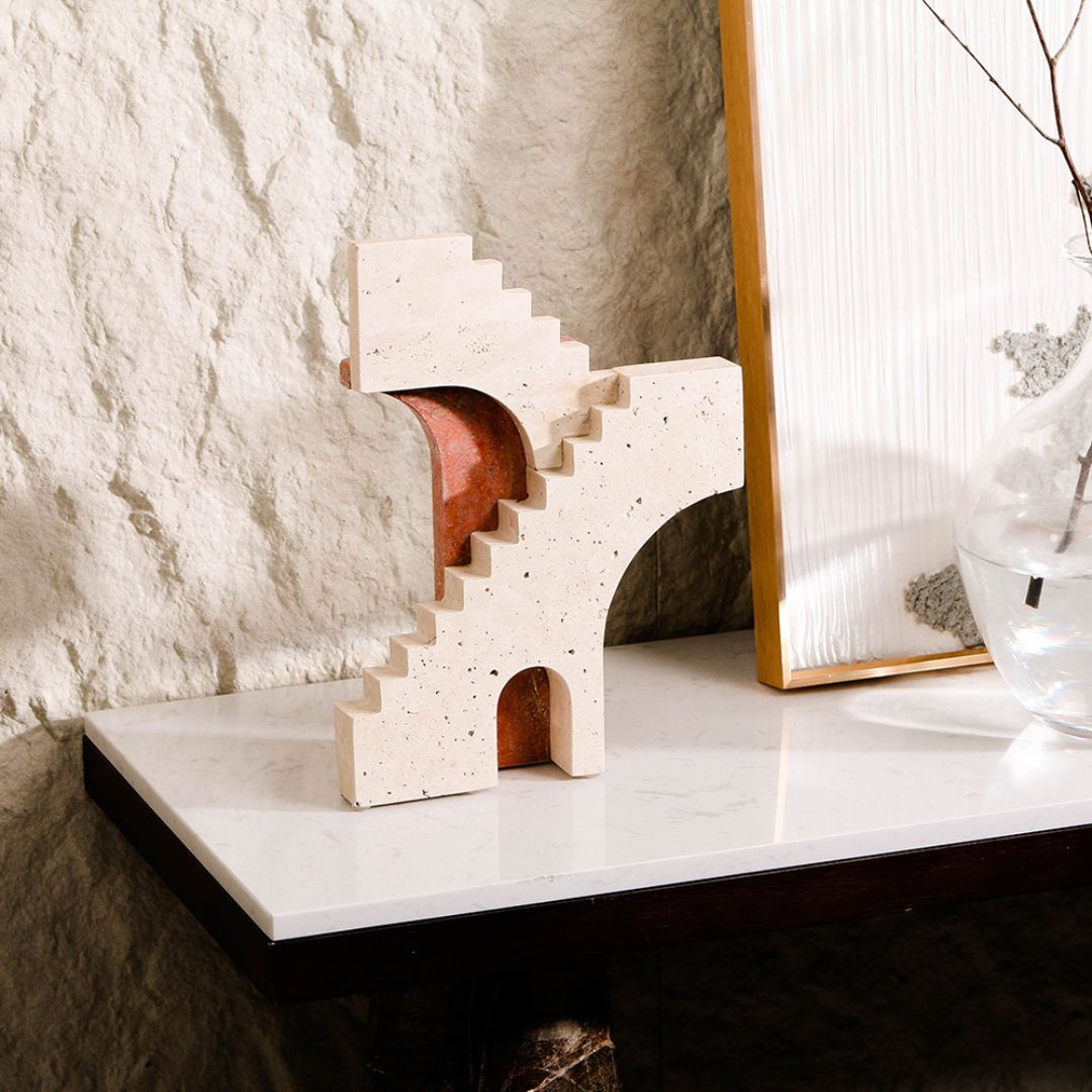 Architectural Abstract Sculpture KA4049 -  Home Decor Figurines - ebarza Furniture UAE | Shop Modern Furniture in Abu Dhabi & Dubai - مفروشات ايبازرا في الامارات | تسوق اثاث عصري وديكورات مميزة في دبي وابوظبي