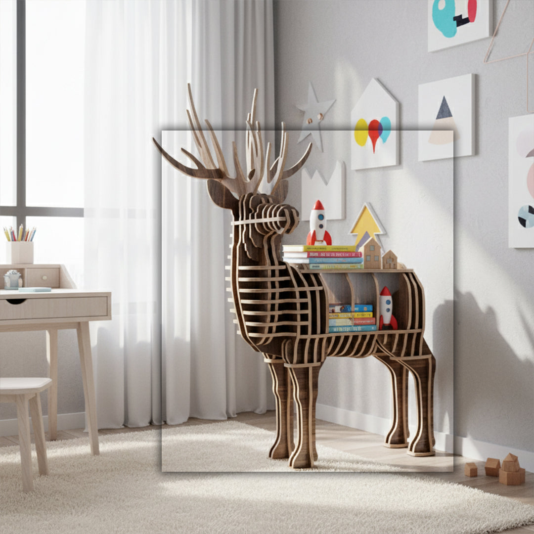 Art Home Deer Decoration Shelving Wood Crafts Tp001Mw