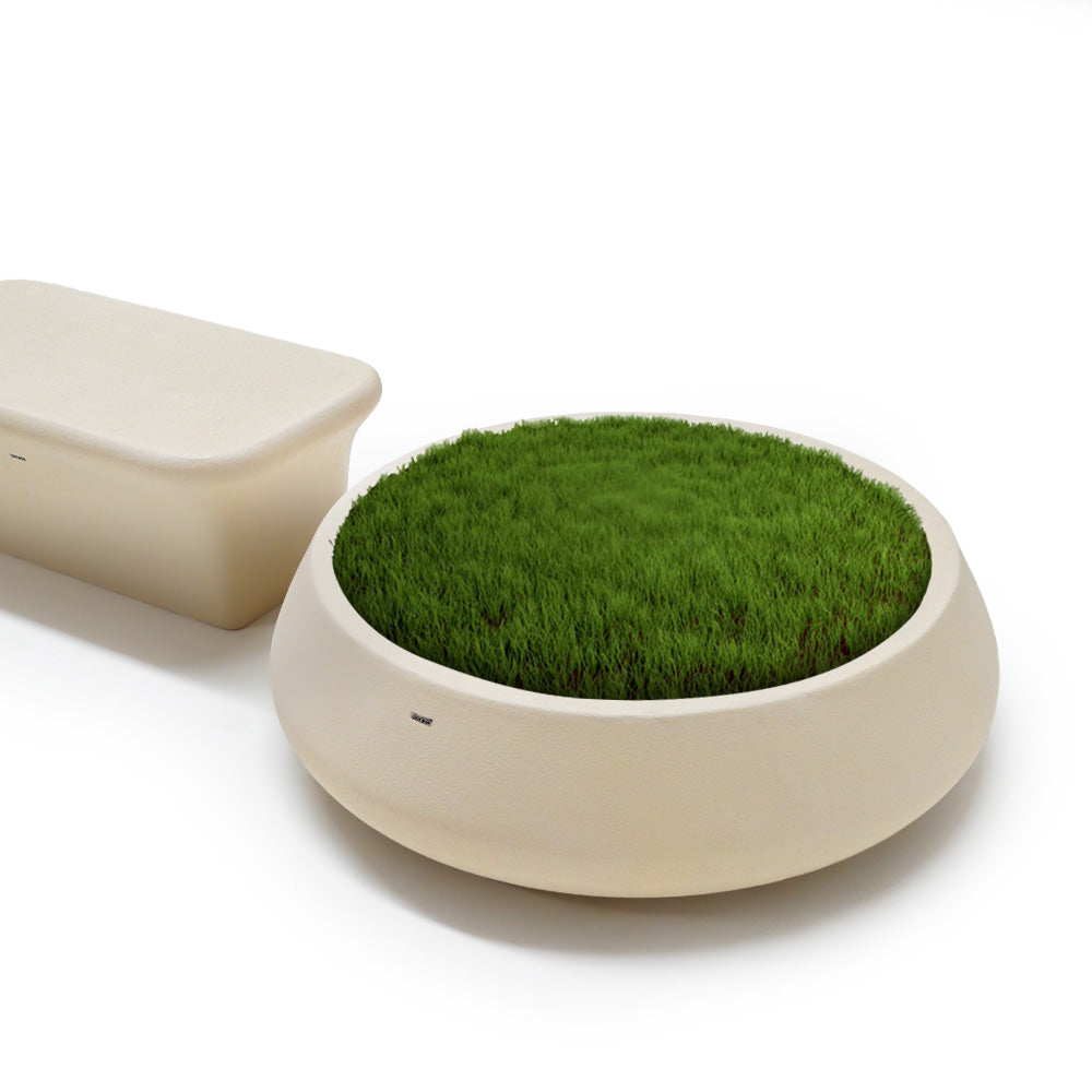 Indoor/Outdoor Beige Plant Pot XK-0001 -  Planter Boxes | وعاء نباتات باللون البيج للأماكن الداخلية/الخارجية - ebarza Furniture UAE | Shop Modern Furniture in Abu Dhabi & Dubai - مفروشات ايبازرا في الامارات | تسوق اثاث عصري وديكورات مميزة في دبي وابوظبي