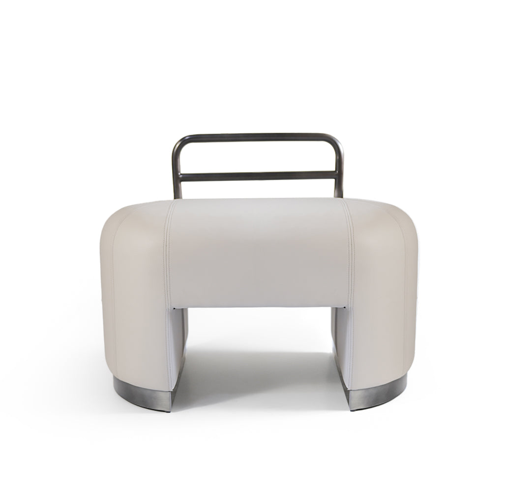 Stool with Low Backrest Black ER-323 -  Poufs | كرسي تيرني النحاسي - ebarza Furniture UAE | Shop Modern Furniture in Abu Dhabi & Dubai - مفروشات ايبازرا في الامارات | تسوق اثاث عصري وديكورات مميزة في دبي وابوظبي