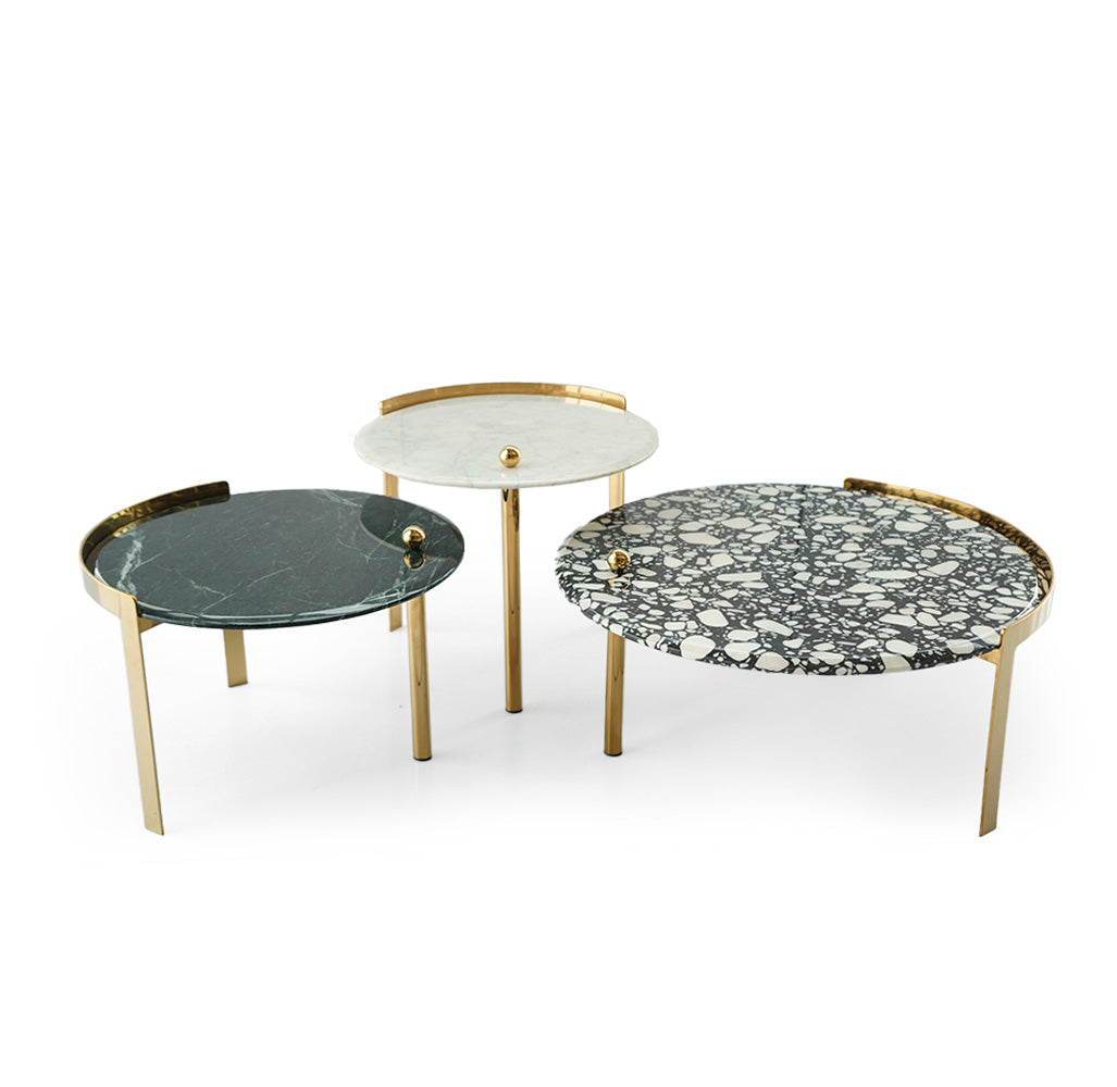 Set Of 3 Natural Marble Center Table Tg-631 -  Coffee Tables | طقم من 3 طاولة وسط من الرخام الطبيعي - ebarza Furniture UAE | Shop Modern Furniture in Abu Dhabi & Dubai - مفروشات ايبازرا في الامارات | تسوق اثاث عصري وديكورات مميزة في دبي وابوظبي