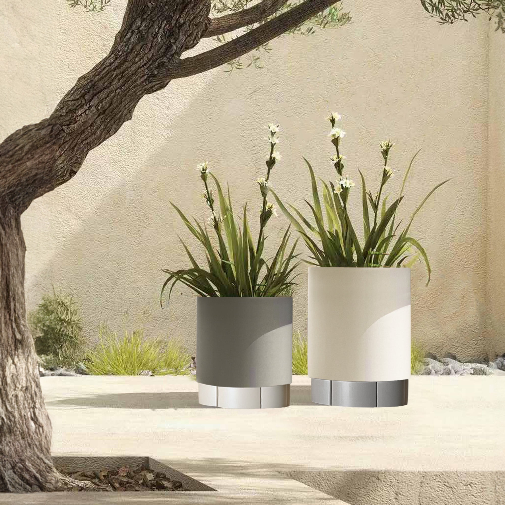 Outdoor/indoor Full Aluminum Planter Box 36*39.5cm KH8602A51ALU-SlverTop -  Planter Boxes | صندوق زرع ألومنيوم كامل خارجي/داخلي 28*34 سم - ebarza Furniture UAE | Shop Modern Furniture in Abu Dhabi & Dubai - مفروشات ايبازرا في الامارات | تسوق اثاث عصري وديكورات مميزة في دبي وابوظبي