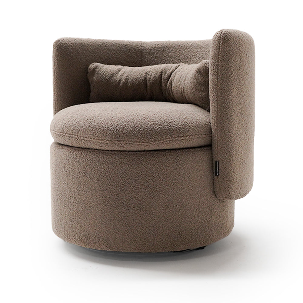 Round Back Swivel Chair - Brown 18103-01E -  Armchairs | كرسي دوار بظهر دائري - بني - ebarza Furniture UAE | Shop Modern Furniture in Abu Dhabi & Dubai - مفروشات ايبازرا في الامارات | تسوق اثاث عصري وديكورات مميزة في دبي وابوظبي