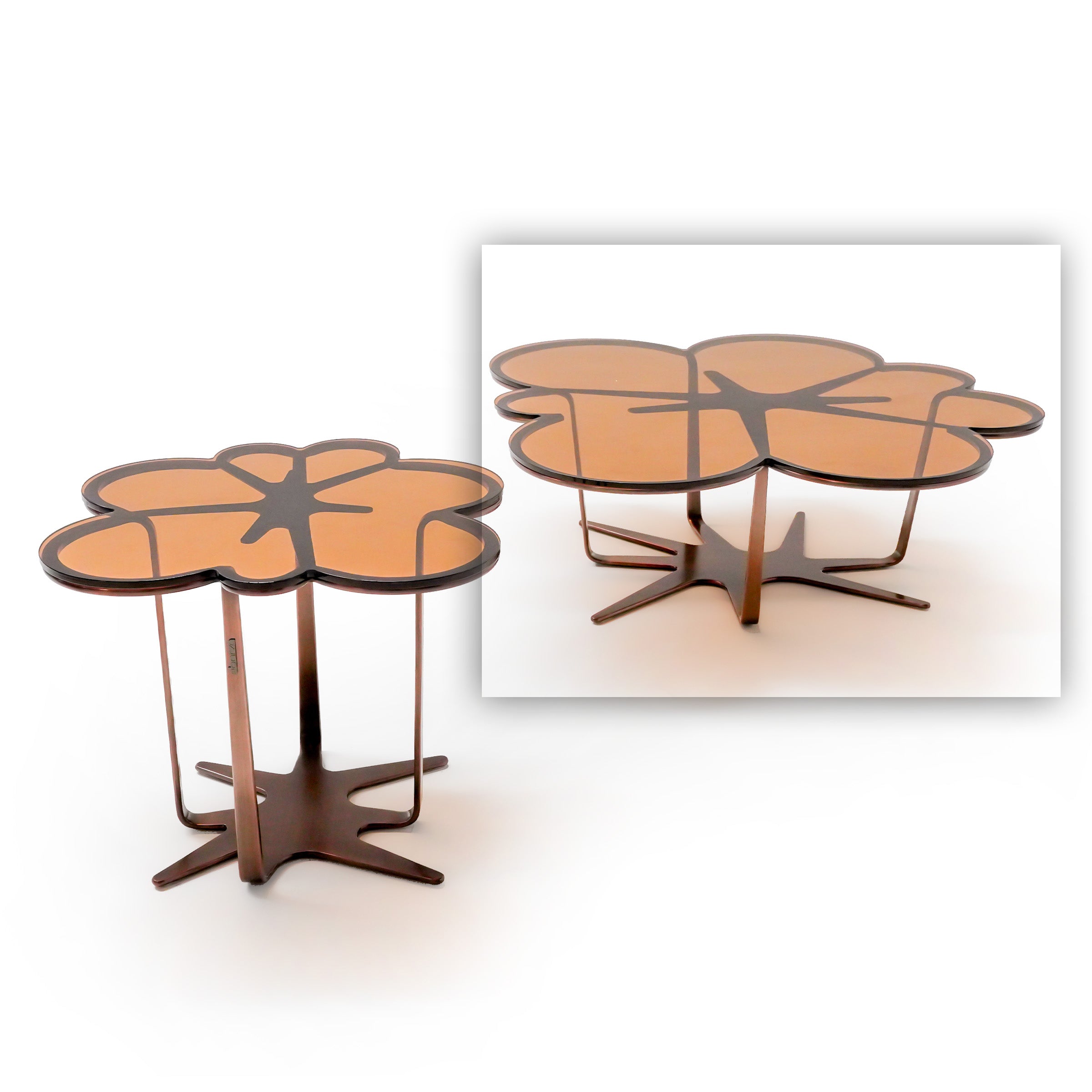 Glowing Blossom Glass Top Coffee table  ST759 -  Coffee Tables | طاولة القهوة ذات السطح الزجاجي المتوهجة - ebarza Furniture UAE | Shop Modern Furniture in Abu Dhabi & Dubai - مفروشات ايبازرا في الامارات | تسوق اثاث عصري وديكورات مميزة في دبي وابوظبي