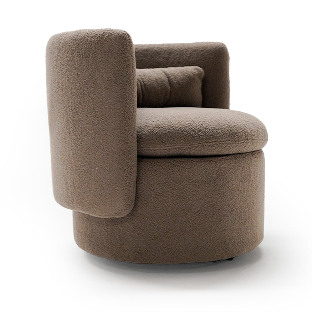 Round Back Swivel Chair - Brown 18103-01E -  Armchairs | كرسي دوار بظهر دائري - بني - ebarza Furniture UAE | Shop Modern Furniture in Abu Dhabi & Dubai - مفروشات ايبازرا في الامارات | تسوق اثاث عصري وديكورات مميزة في دبي وابوظبي