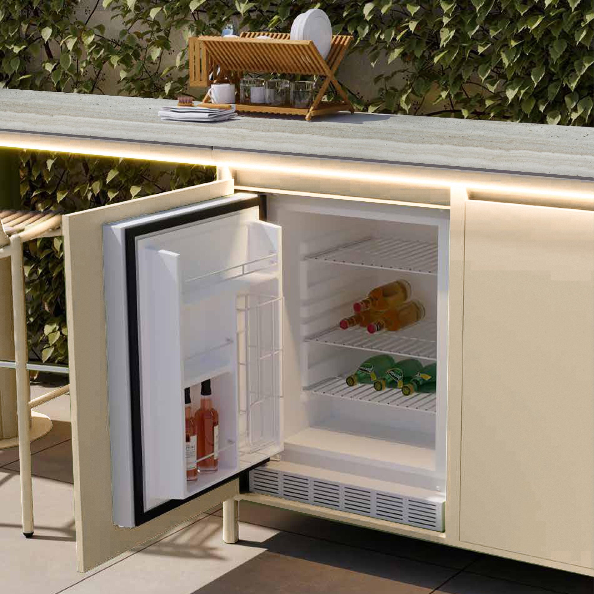 OUTDOOR CABINET WITH CERAMIC TOP C004009 AKC004009 -  Outdoor Furniture Sets | خزانة خارجية بسطح من السيراميك - ebarza Furniture UAE | Shop Modern Furniture in Abu Dhabi & Dubai - مفروشات ايبازرا في الامارات | تسوق اثاث عصري وديكورات مميزة في دبي وابوظبي