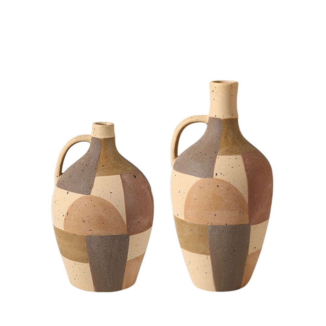 Assorted Color Hand-Painted Ceramic Vase -A FF-D25073A -  Vases - ebarza Furniture UAE | Shop Modern Furniture in Abu Dhabi & Dubai - مفروشات ايبازرا في الامارات | تسوق اثاث عصري وديكورات مميزة في دبي وابوظبي