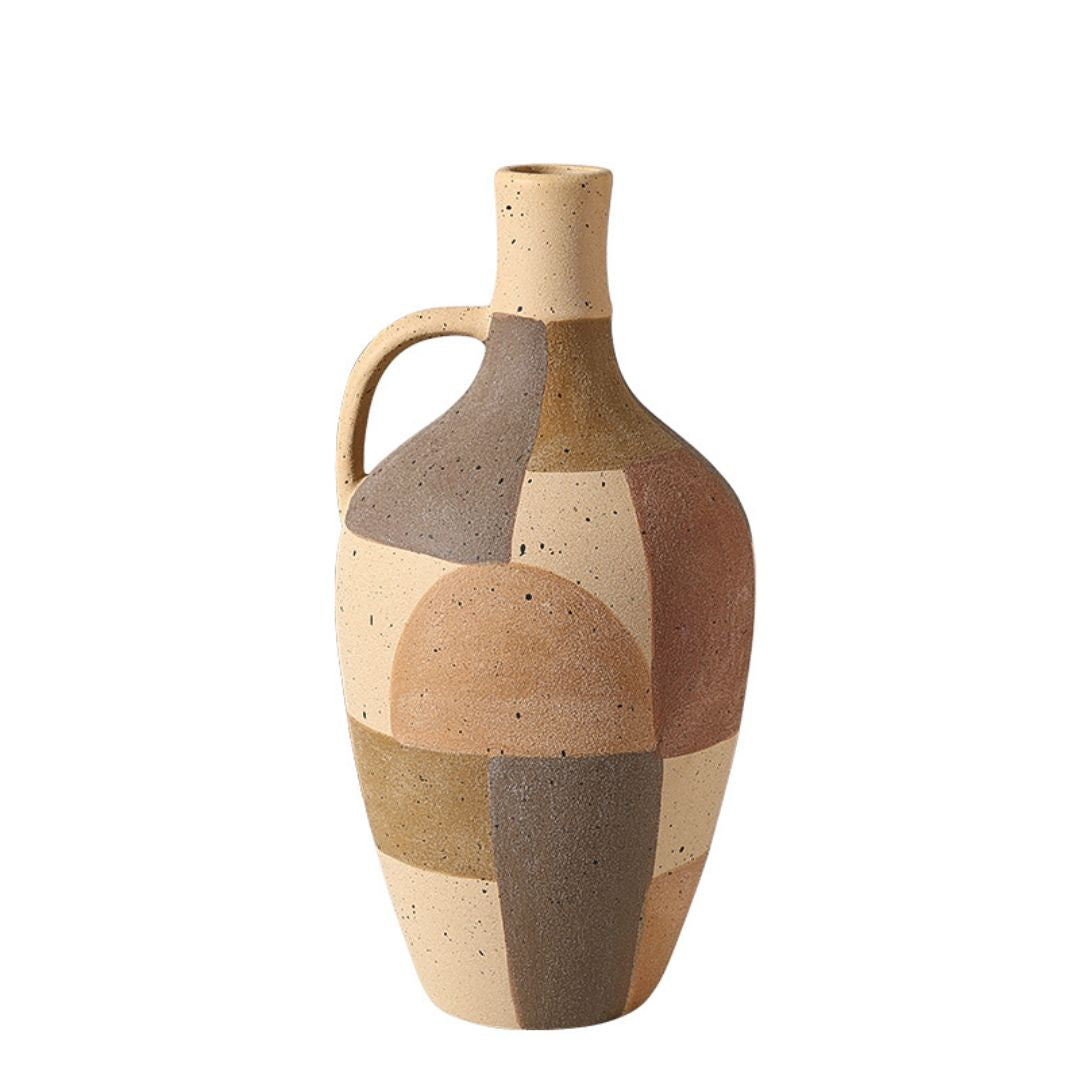 Assorted Color Hand-Painted Ceramic Vase -A FF-D25073A -  Vases - ebarza Furniture UAE | Shop Modern Furniture in Abu Dhabi & Dubai - مفروشات ايبازرا في الامارات | تسوق اثاث عصري وديكورات مميزة في دبي وابوظبي