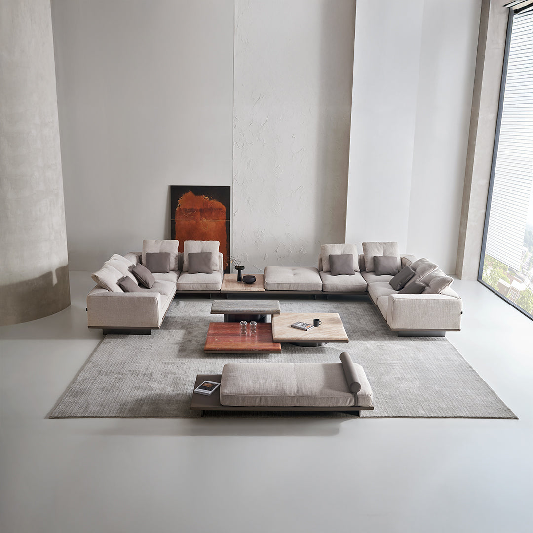 Avenor Beige Travertine Coffee Table B-SF091 -  Coffee Tables - ebarza Furniture UAE | Shop Modern Furniture in Abu Dhabi & Dubai - مفروشات ايبازرا في الامارات | تسوق اثاث عصري وديكورات مميزة في دبي وابوظبي