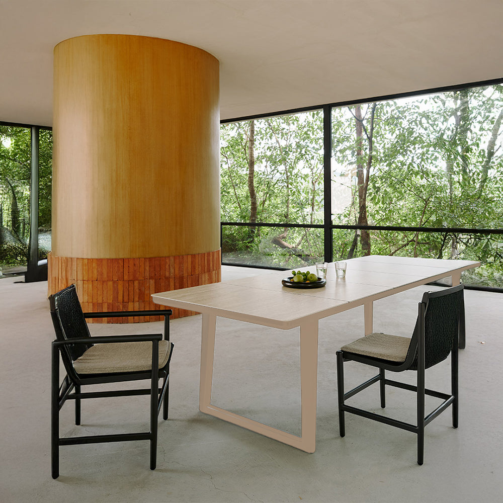 BAGEL RECTANGULAR DINING TABLE WITH CERAMIC TOP (U-SHAPED LEGS) KT8602G27CER -  Outdoor Tables - ebarza Furniture UAE | Shop Modern Furniture in Abu Dhabi & Dubai - مفروشات ايبازرا في الامارات | تسوق اثاث عصري وديكورات مميزة في دبي وابوظبي