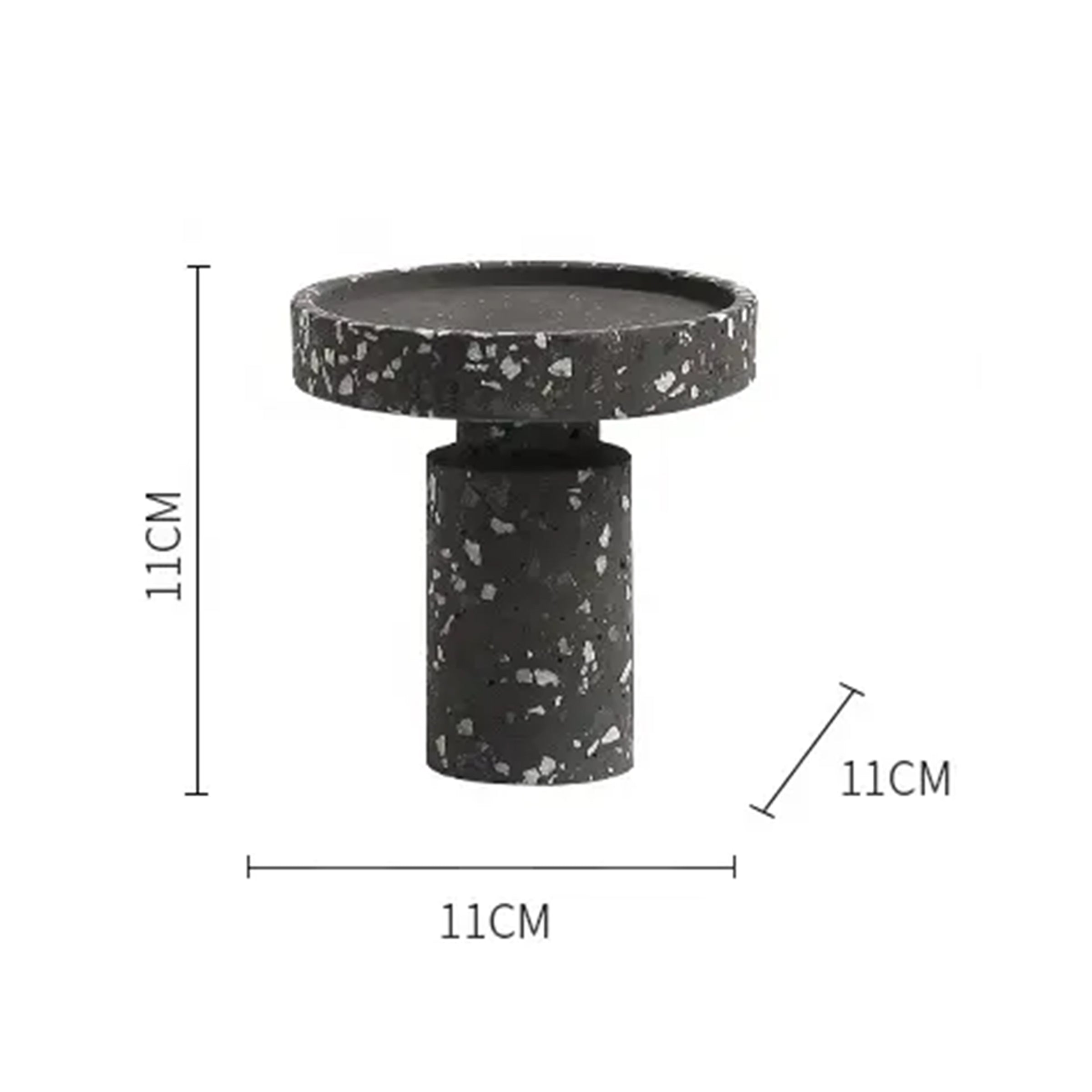 Black Terrazzo Candleholder FB-T2218B -  Candle Holders | شمعدان بلاك تيرازو - ebarza Furniture UAE | Shop Modern Furniture in Abu Dhabi & Dubai - مفروشات ايبازرا في الامارات | تسوق اثاث عصري وديكورات مميزة في دبي وابوظبي