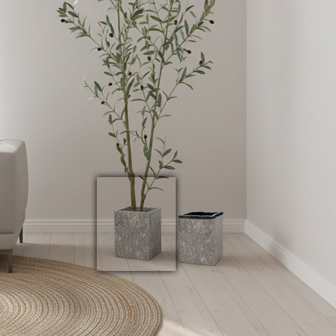 Bawang Flower Marble Garbage Bin SBK892-8 -  Bathroom Accessories - ebarza Furniture UAE | Shop Modern Furniture in Abu Dhabi & Dubai - مفروشات ايبازرا في الامارات | تسوق اثاث عصري وديكورات مميزة في دبي وابوظبي