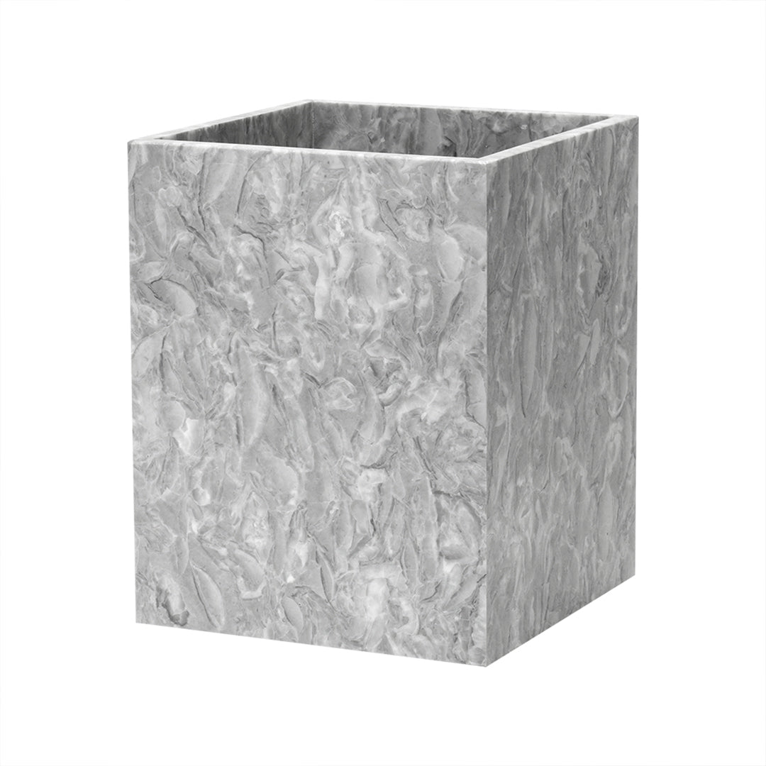 Bawang Flower Marble Garbage Bin SBK892-8 -  Bathroom Accessories - ebarza Furniture UAE | Shop Modern Furniture in Abu Dhabi & Dubai - مفروشات ايبازرا في الامارات | تسوق اثاث عصري وديكورات مميزة في دبي وابوظبي