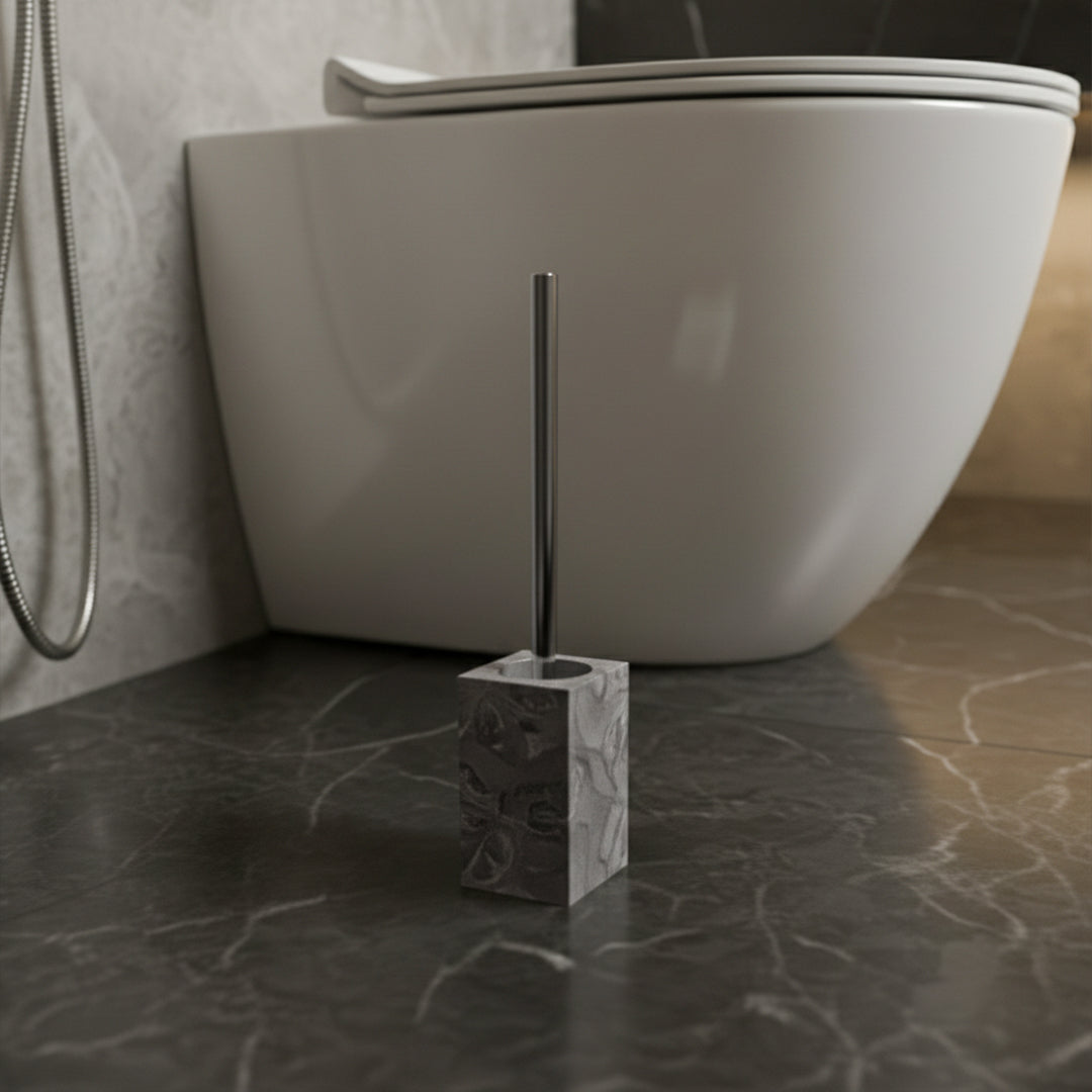 Bawang Flower Marble Square Toilet Brush SBK892-7 -  Bathroom Accessories - ebarza Furniture UAE | Shop Modern Furniture in Abu Dhabi & Dubai - مفروشات ايبازرا في الامارات | تسوق اثاث عصري وديكورات مميزة في دبي وابوظبي
