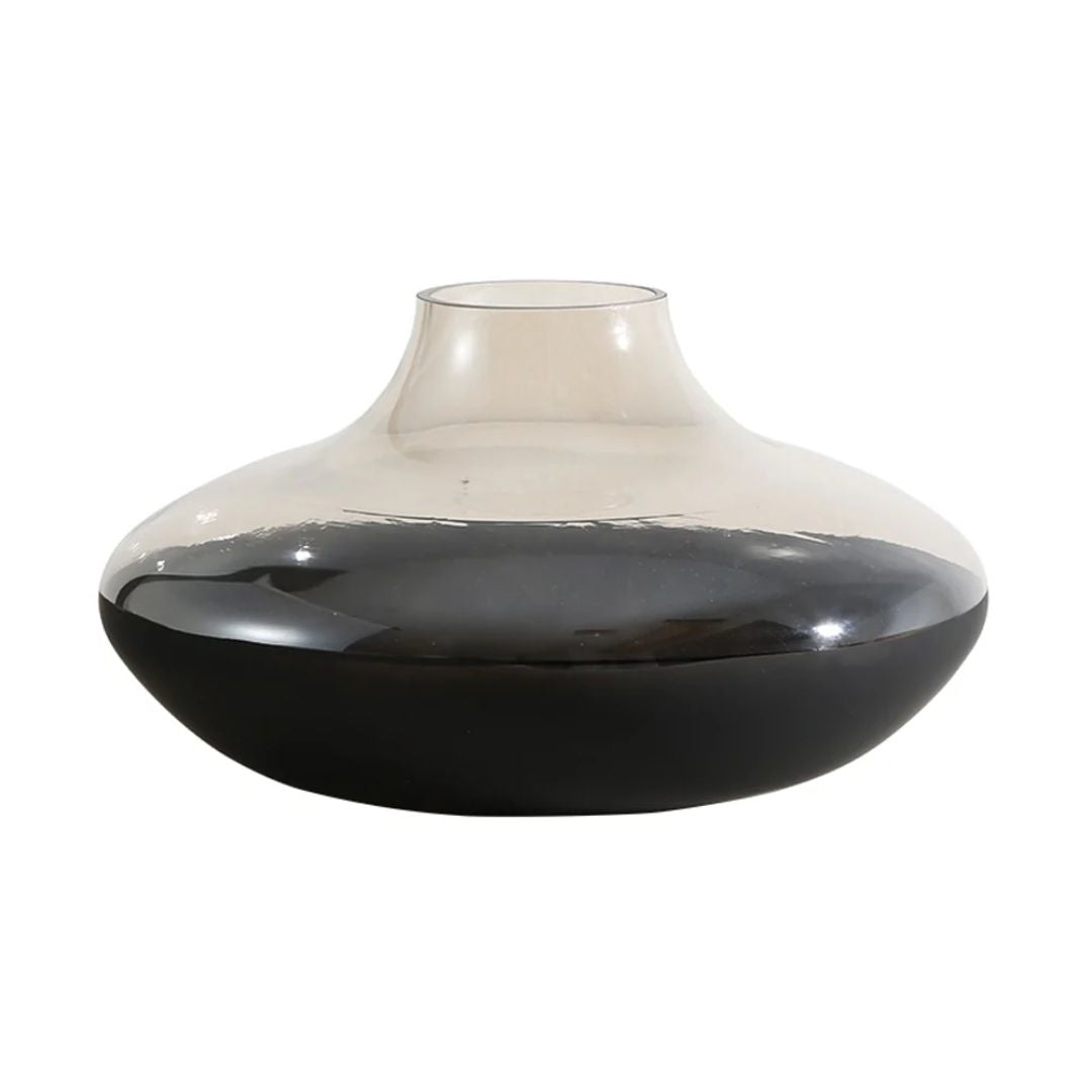 Black & Clear Glass Vase - Large FB-ZS2215A -  Vases - ebarza Furniture UAE | Shop Modern Furniture in Abu Dhabi & Dubai - مفروشات ايبازرا في الامارات | تسوق اثاث عصري وديكورات مميزة في دبي وابوظبي