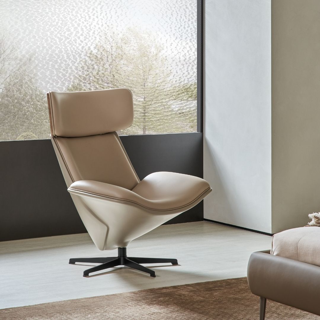 Bolo Lounge Chair MSTV-XY017 PU3149 -  Armchairs - ebarza Furniture UAE | Shop Modern Furniture in Abu Dhabi & Dubai - مفروشات ايبازرا في الامارات | تسوق اثاث عصري وديكورات مميزة في دبي وابوظبي