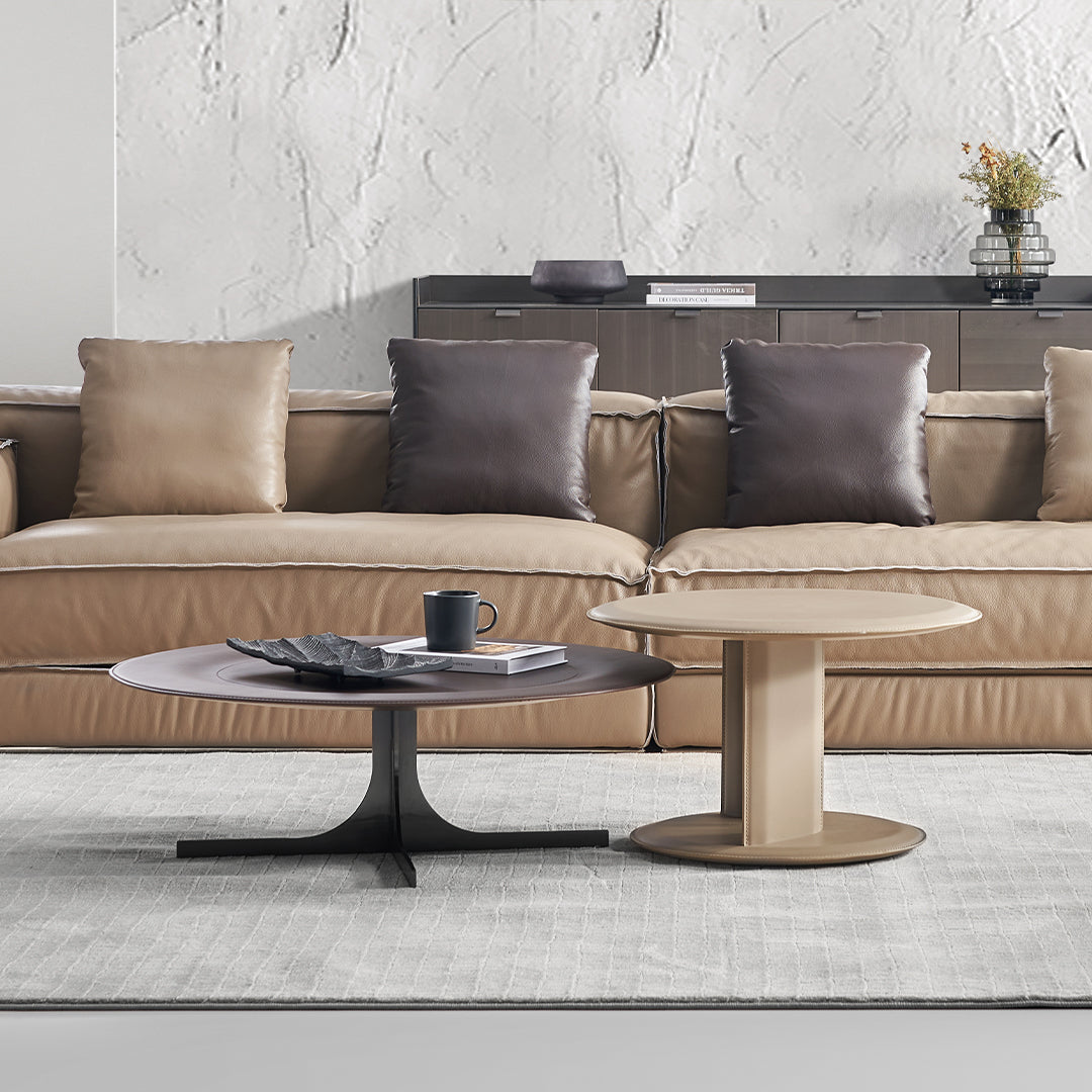 Brown Saddle Leather Coffee Table - LT082/Brown -  Coffee Tables - ebarza Furniture UAE | Shop Modern Furniture in Abu Dhabi & Dubai - مفروشات ايبازرا في الامارات | تسوق اثاث عصري وديكورات مميزة في دبي وابوظبي