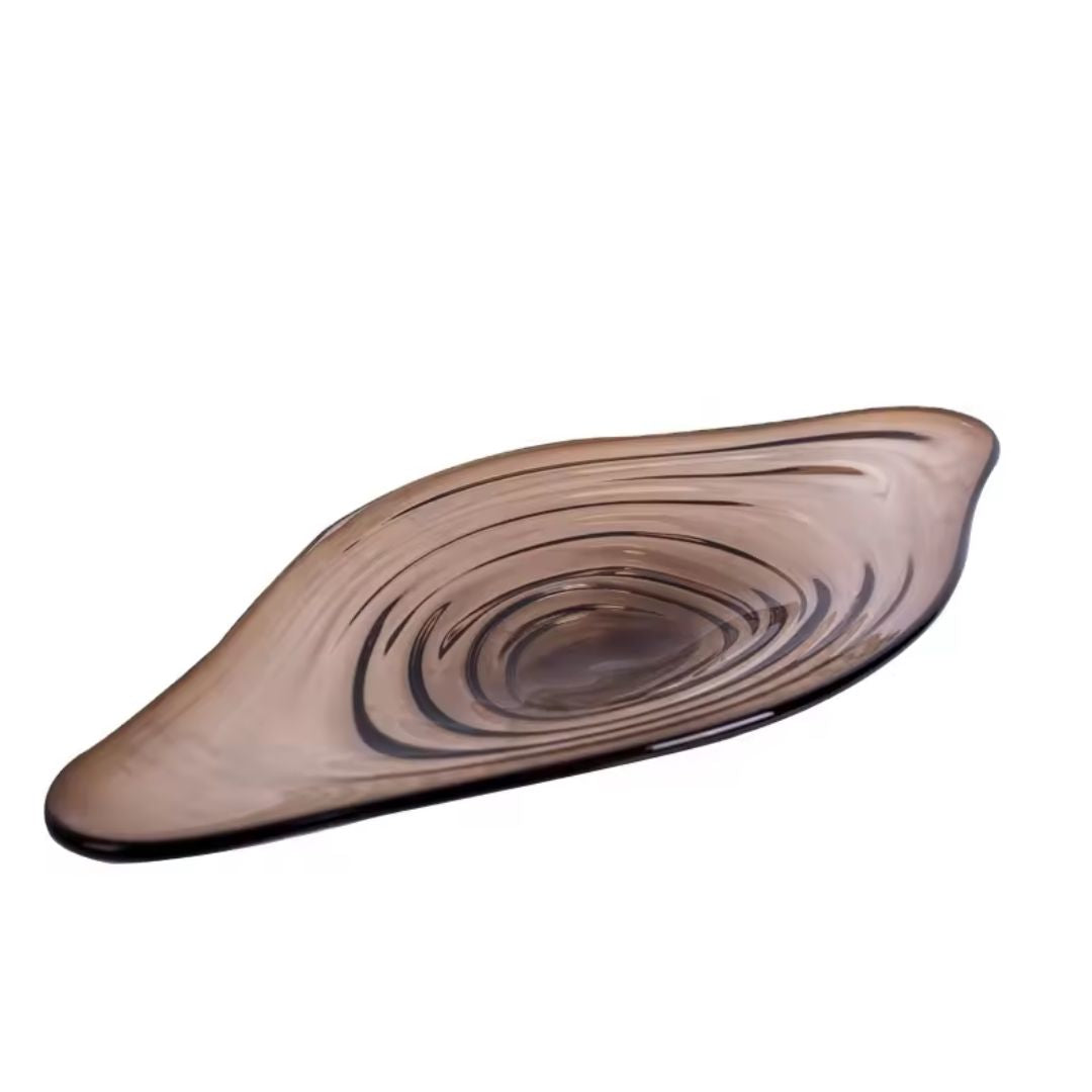 Brown Water Ripper Glass Bowl FB-ZS2057B -  Bowls - ebarza Furniture UAE | Shop Modern Furniture in Abu Dhabi & Dubai - مفروشات ايبازرا في الامارات | تسوق اثاث عصري وديكورات مميزة في دبي وابوظبي