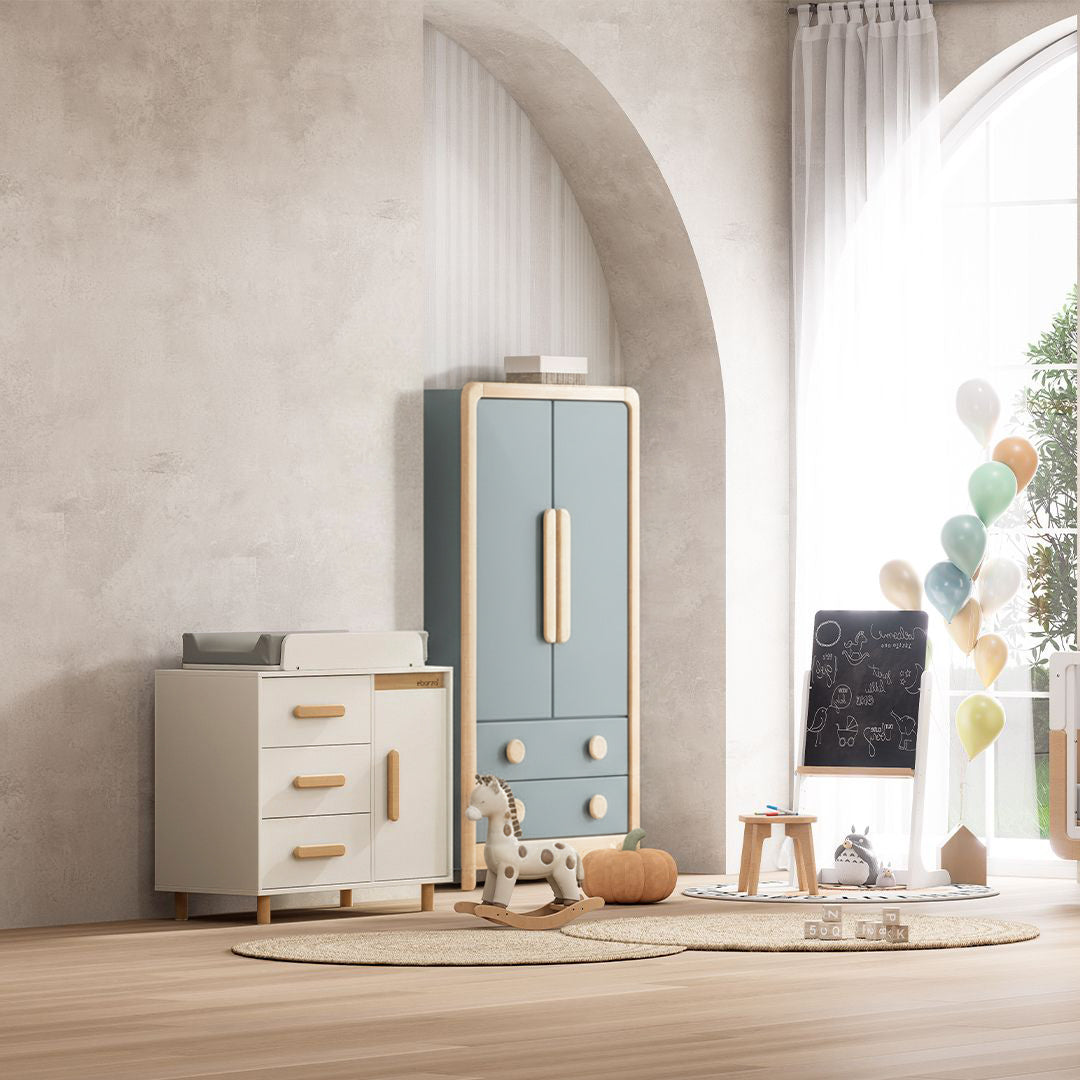 Byron 2 Door Kids Wardrobe With 2 Drawers BK-BY2DWR2DV23/BBBH -  Kids - ebarza Furniture UAE | Shop Modern Furniture in Abu Dhabi & Dubai - مفروشات ايبازرا في الامارات | تسوق اثاث عصري وديكورات مميزة في دبي وابوظبي