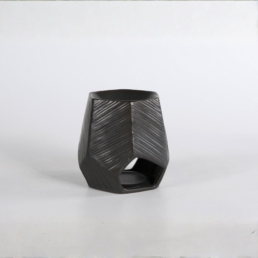 Pre-order 65 Days Delivery Black volcanic Chizzled Oil Burner CB4368-14-R633 -  Oil Burners - ebarza Furniture UAE | Shop Modern Furniture in Abu Dhabi & Dubai - مفروشات ايبازرا في الامارات | تسوق اثاث عصري وديكورات مميزة في دبي وابوظبي